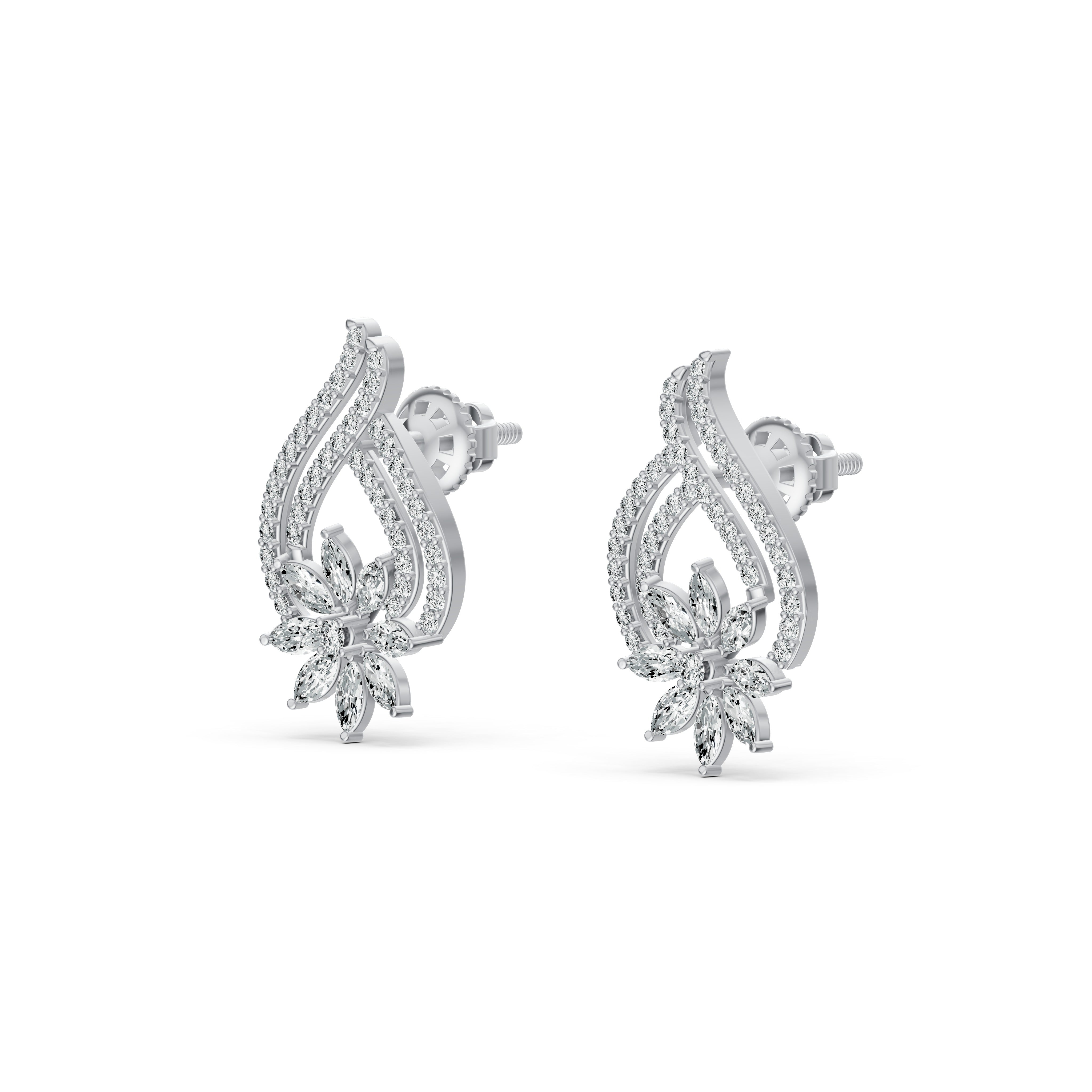 Bloom Veil Diamond Stud Earrings