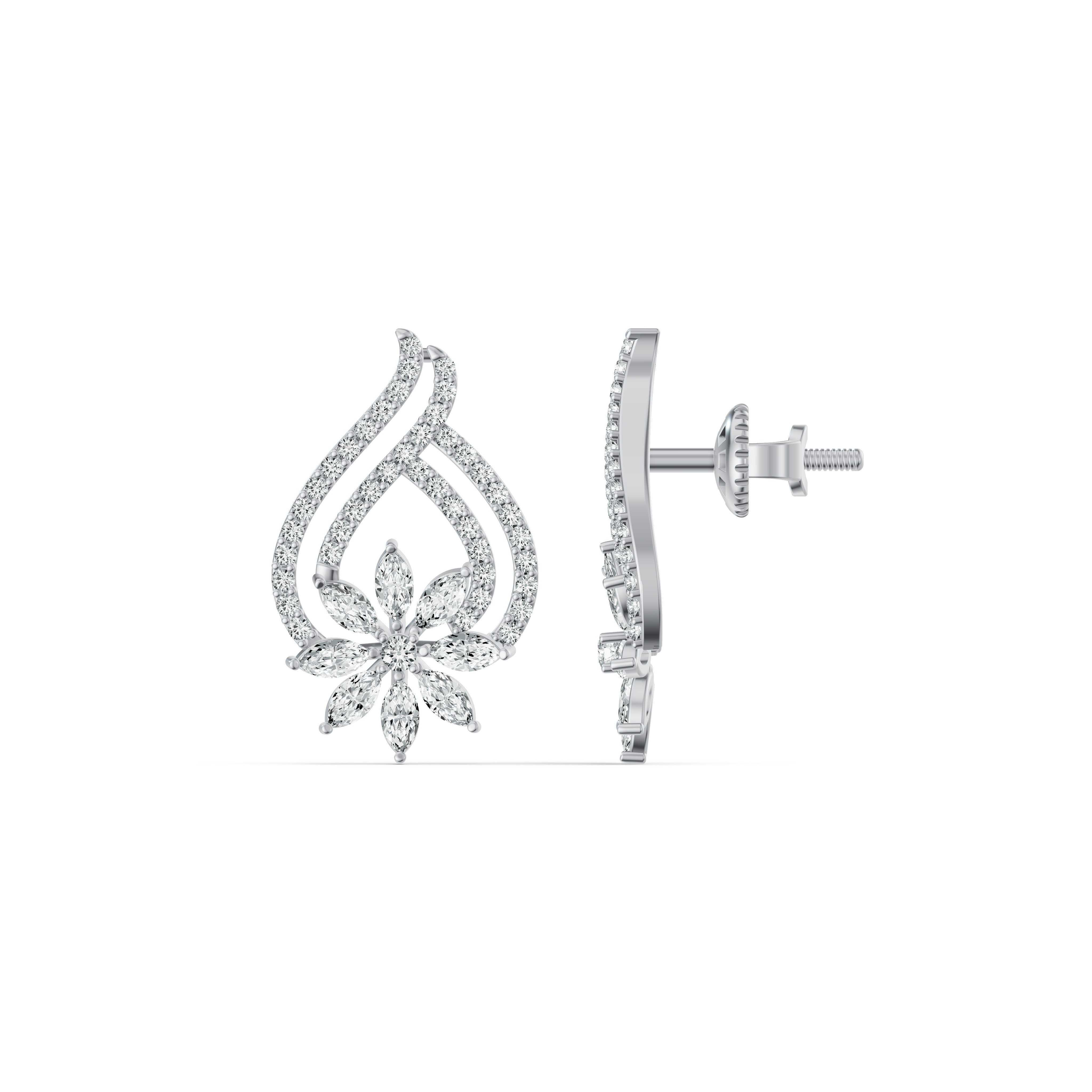Bloom Veil Diamond Stud Earrings
