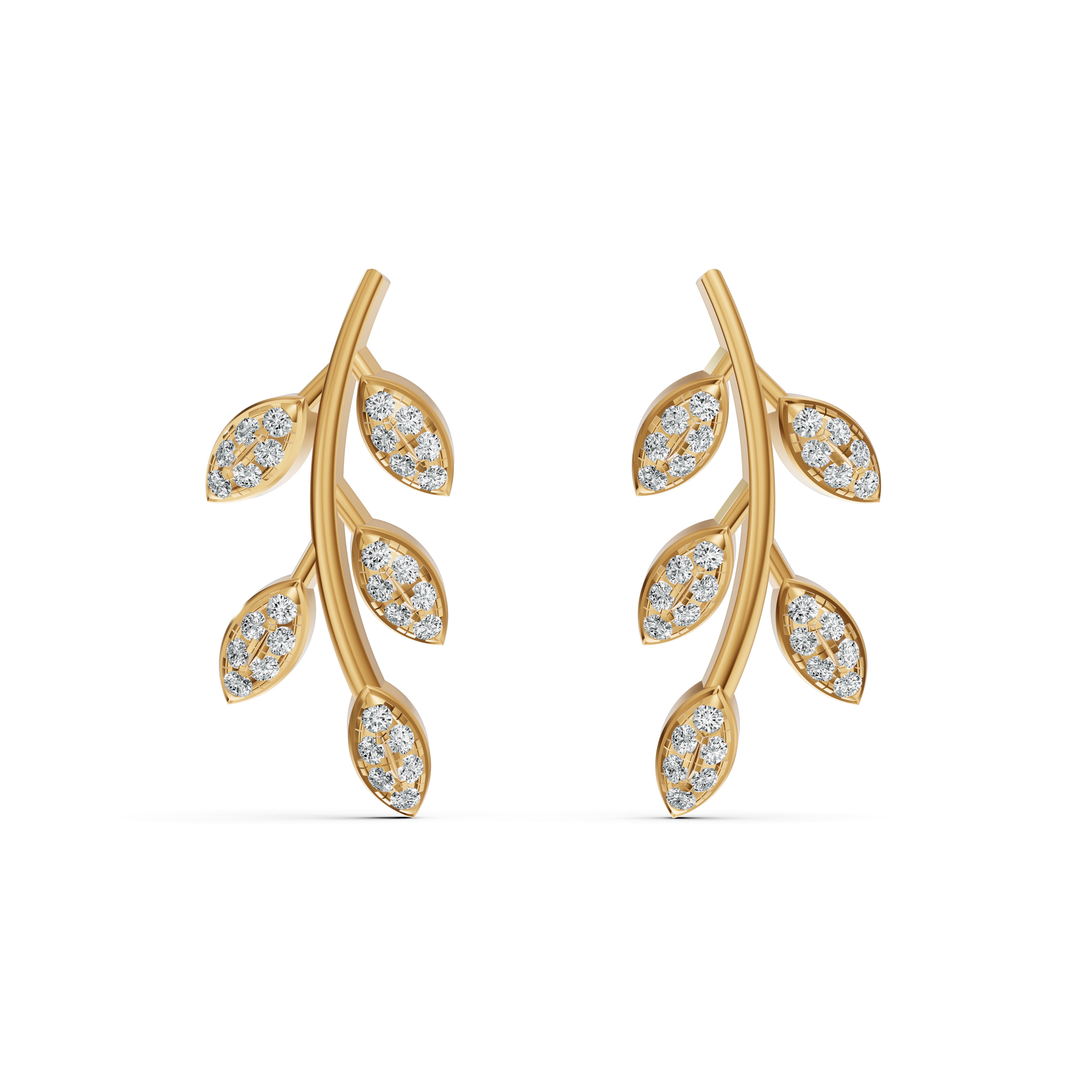 Diamond Leaf Vine Studs
