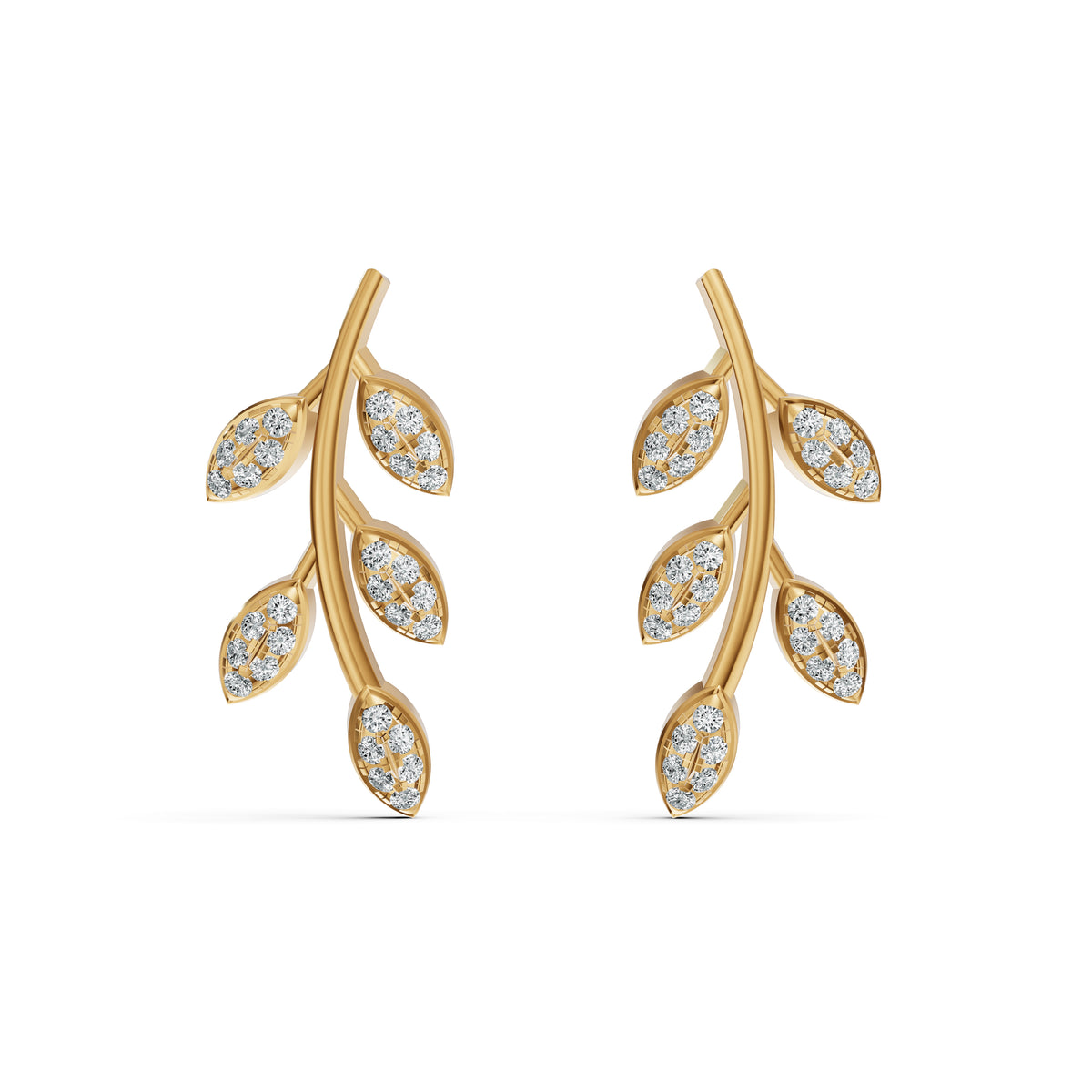 Diamond Leaf Vine Studs