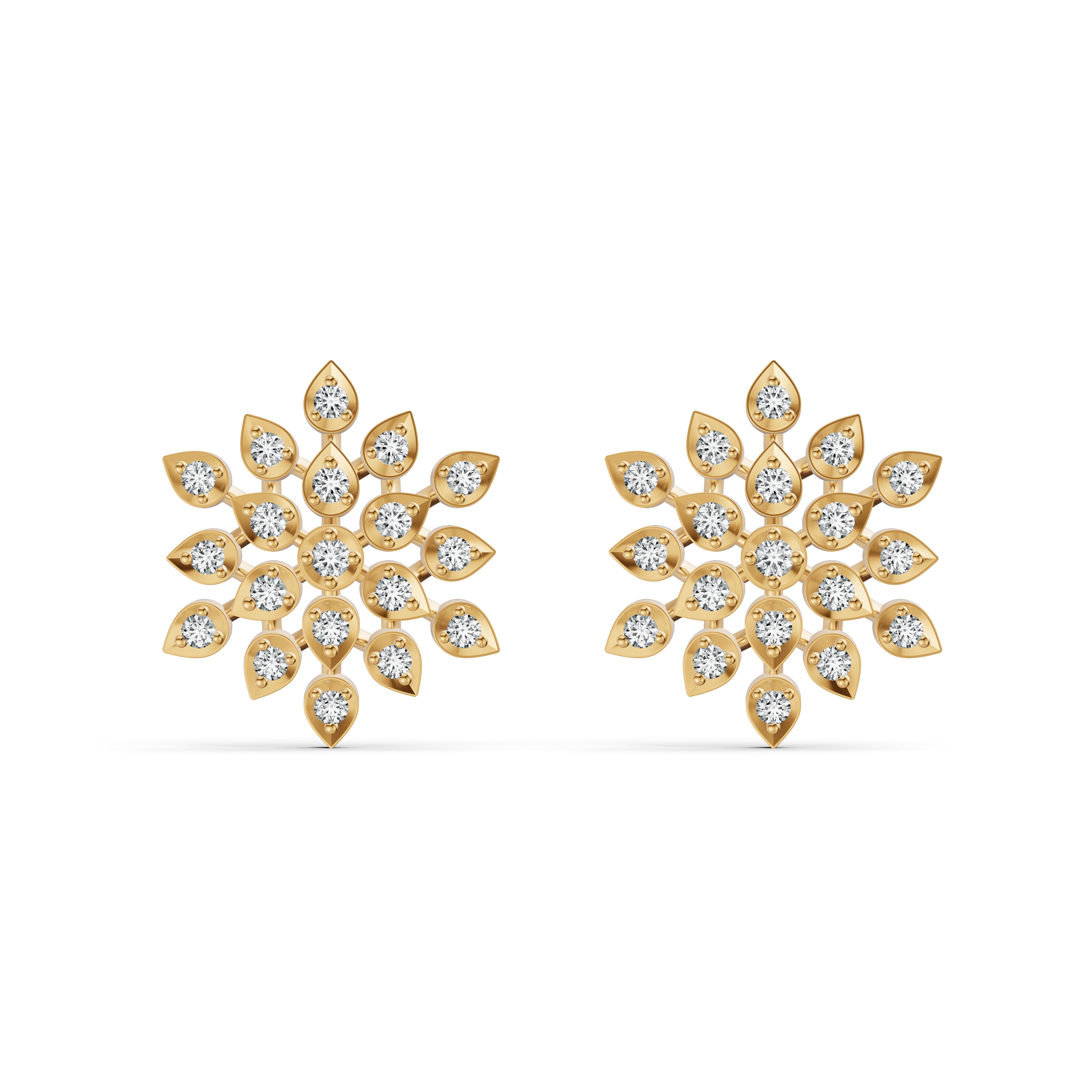 Floral Radiance Diamond Stud Earrings