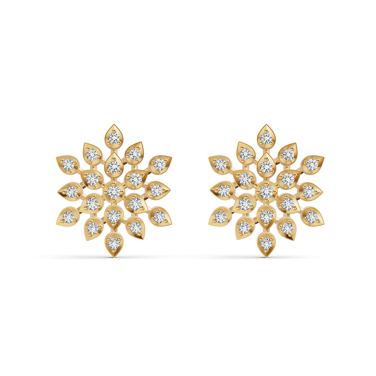 Floral Radiance Diamond Stud Earrings