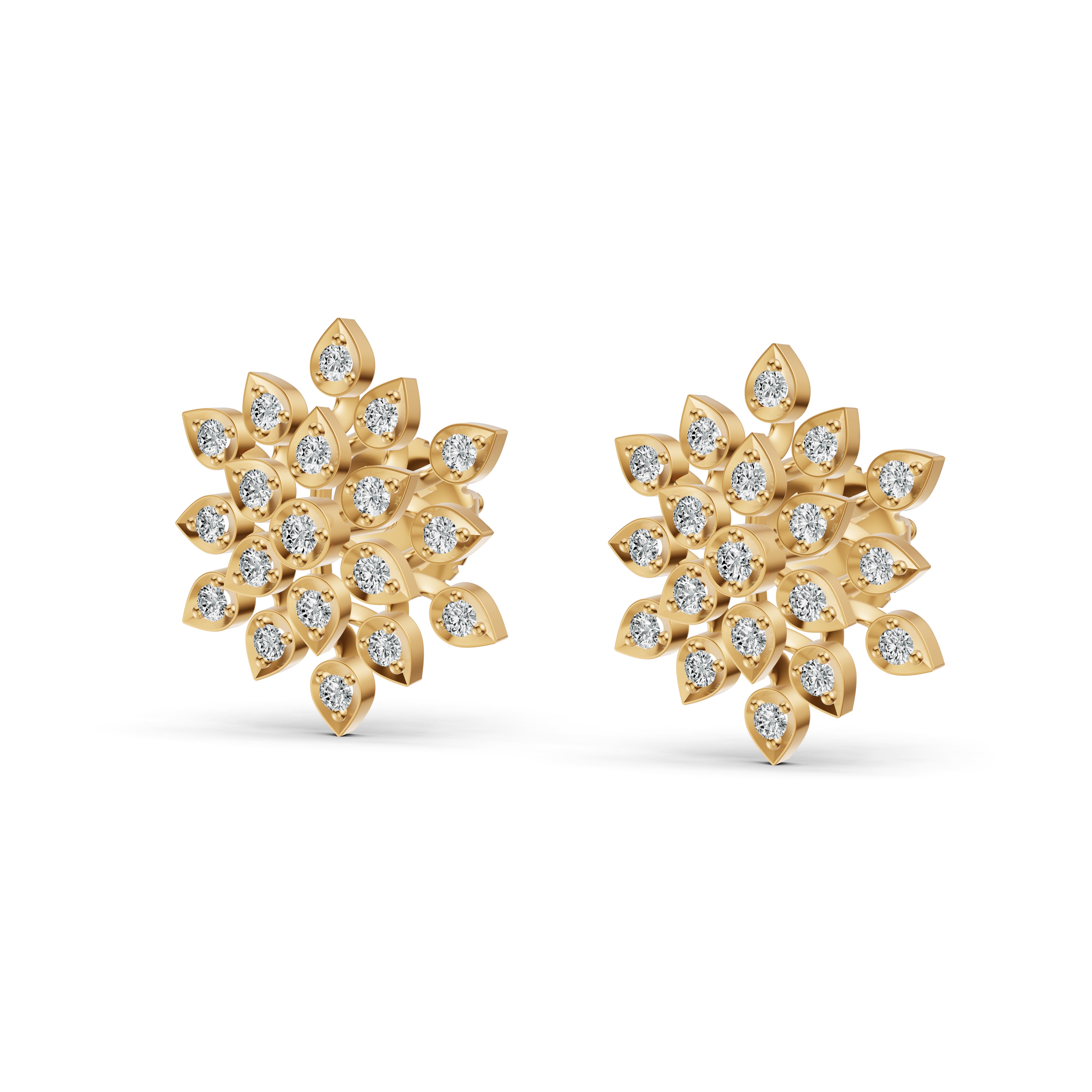 Floral Radiance Diamond Stud Earrings