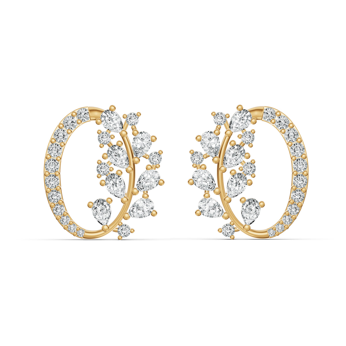 Blooming Arc Diamond Earrings