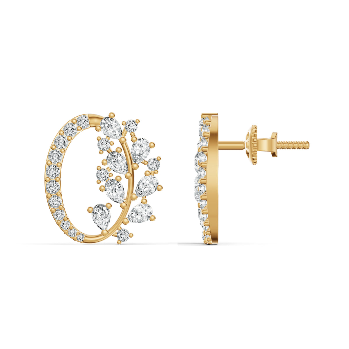 Blooming Arc Diamond Earrings