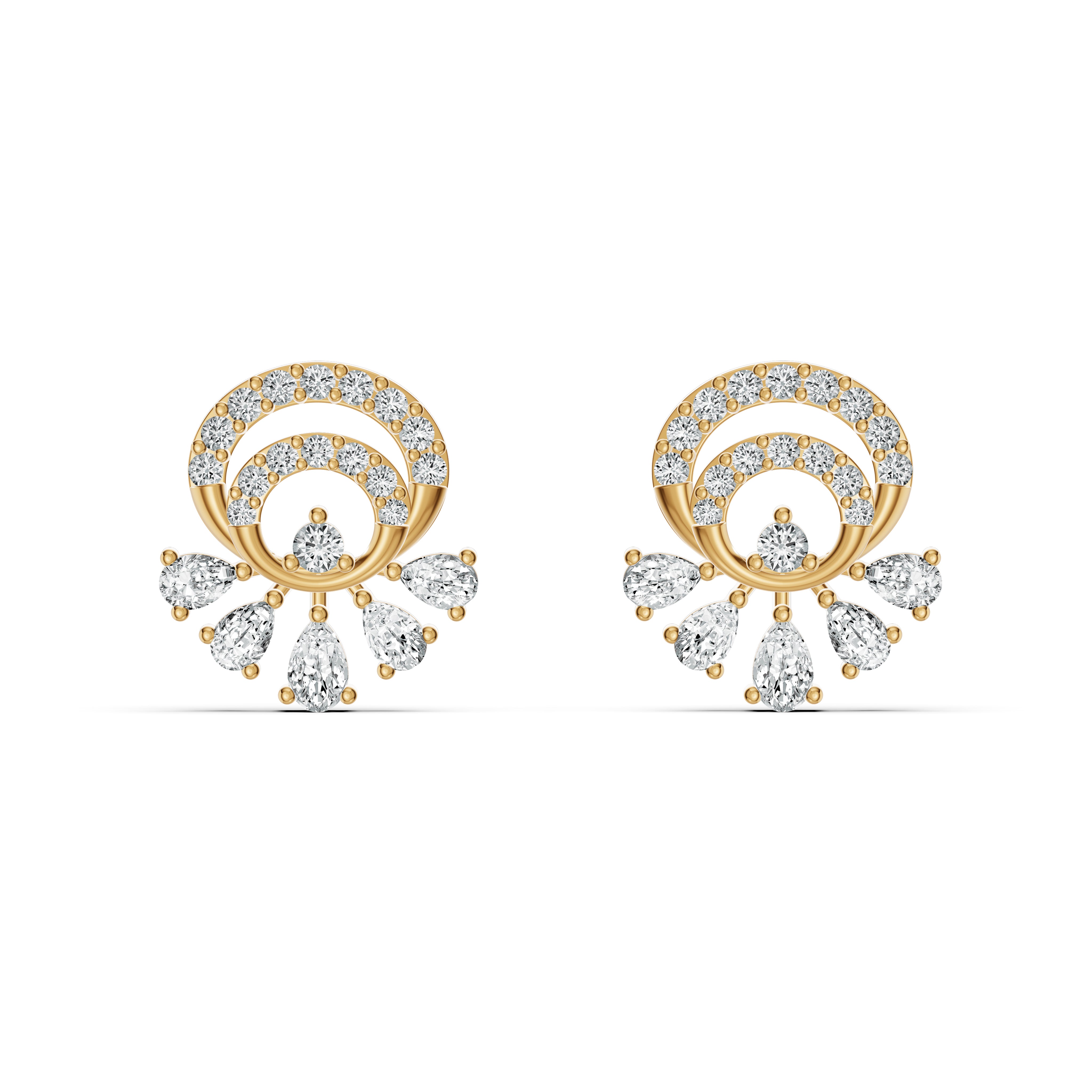 Dazzling Fanflare Diamond Studs
