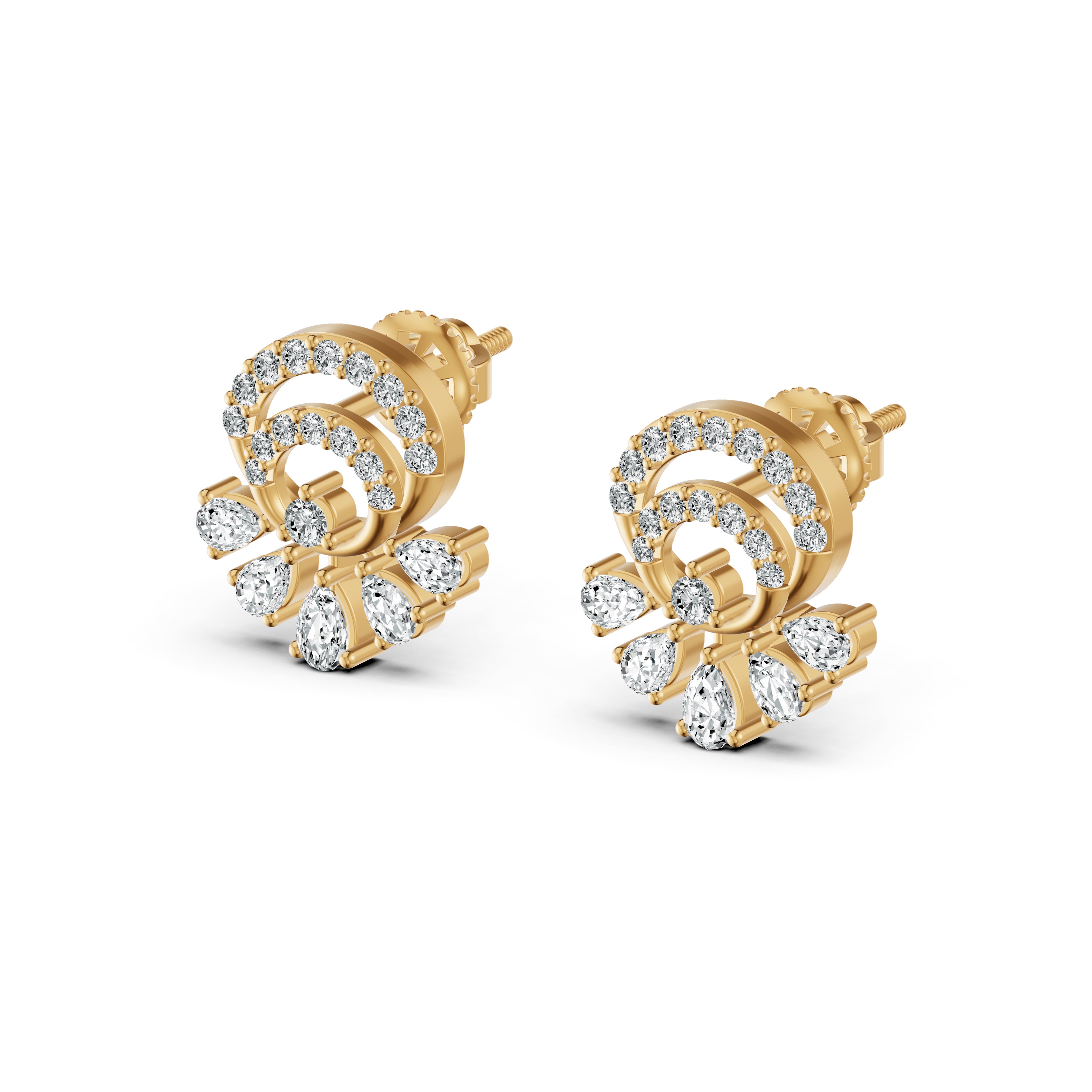Dazzling Fanflare Diamond Studs