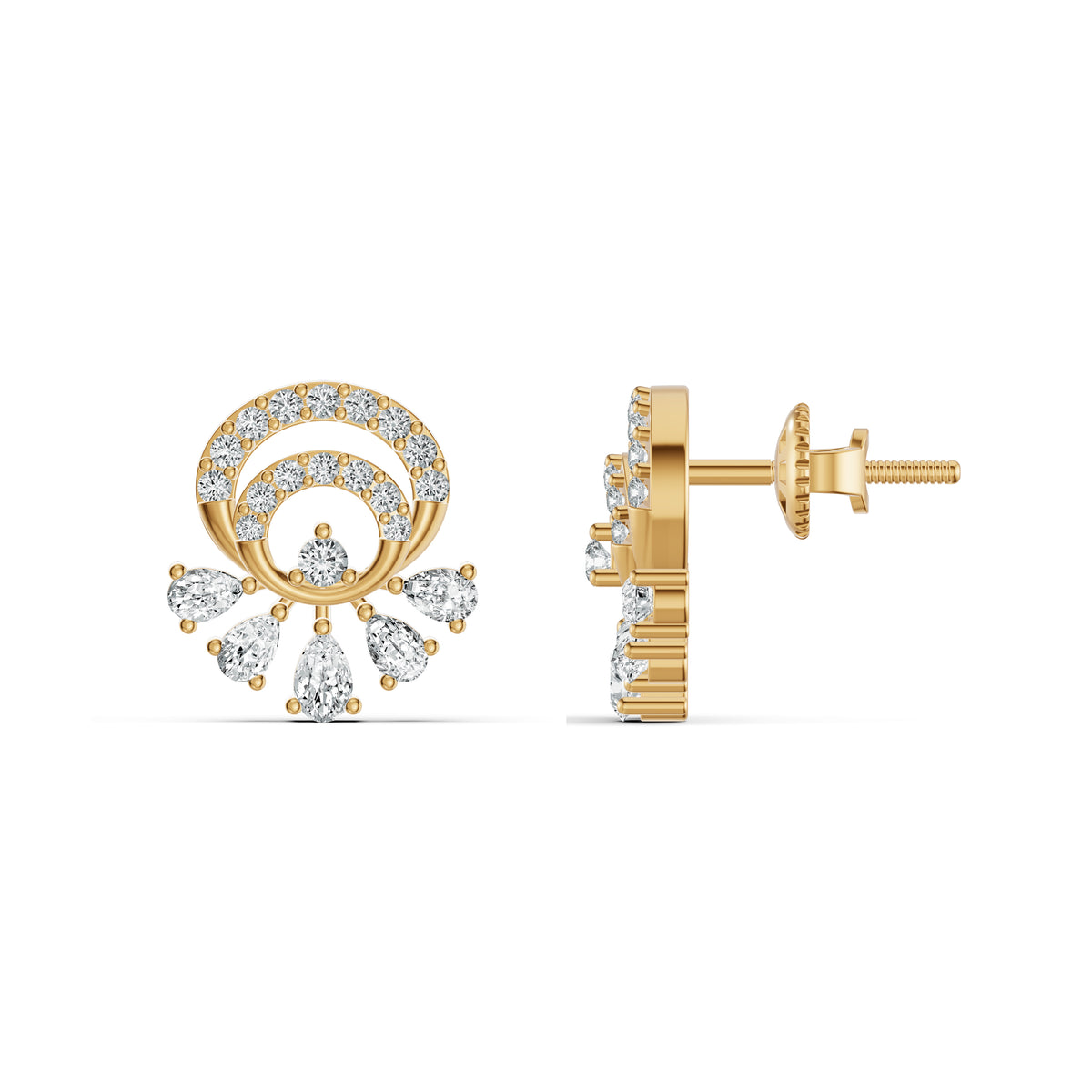 Dazzling Fanflare Diamond Studs