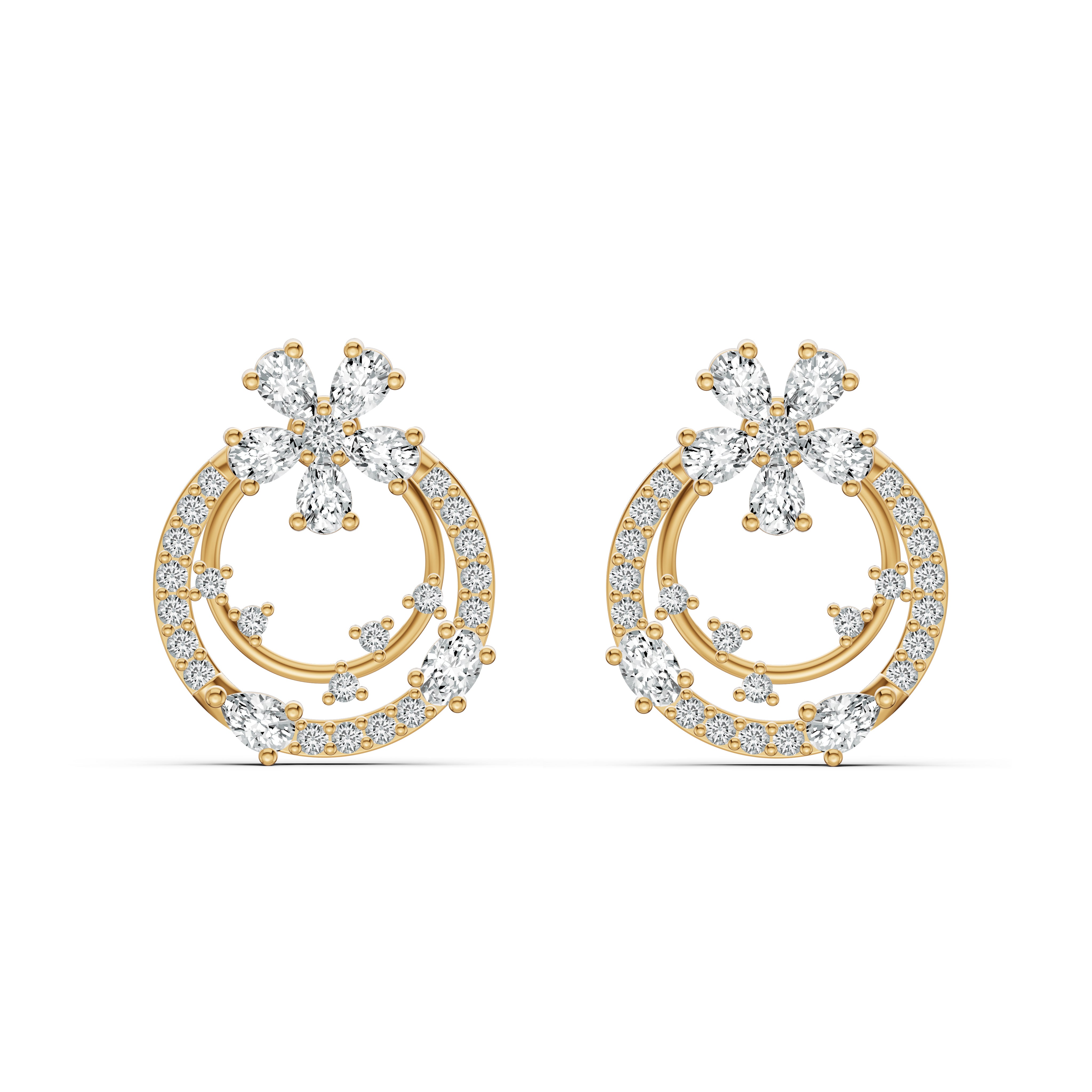 Detachable Blossom Diamond Earrings