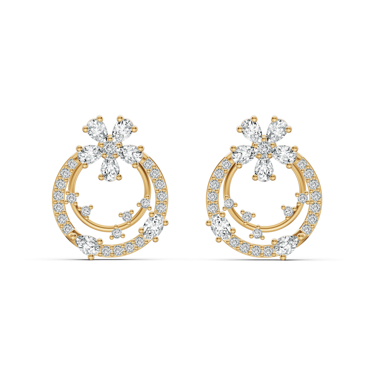 Detachable Blossom Diamond Earrings