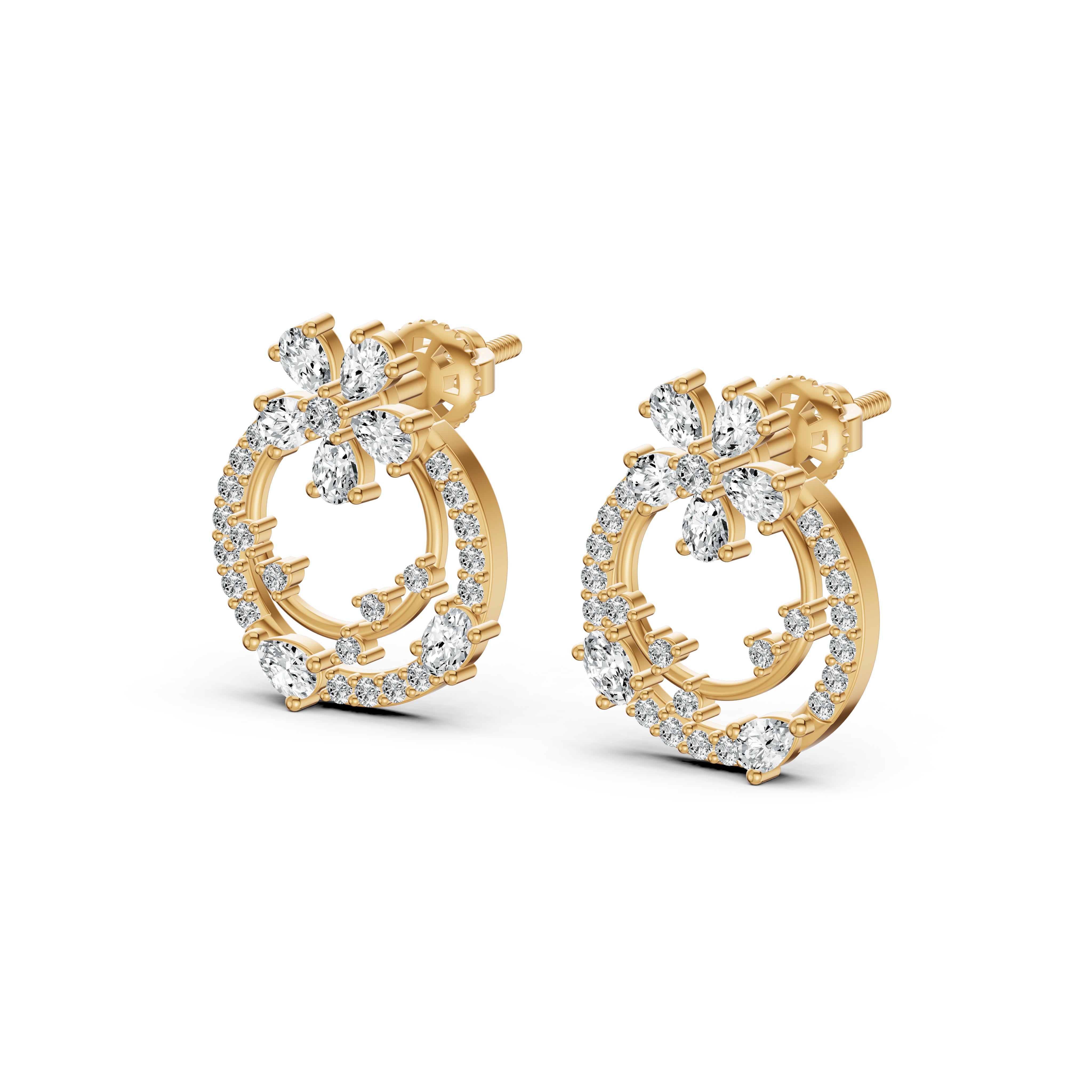 Detachable Blossom Diamond Earrings