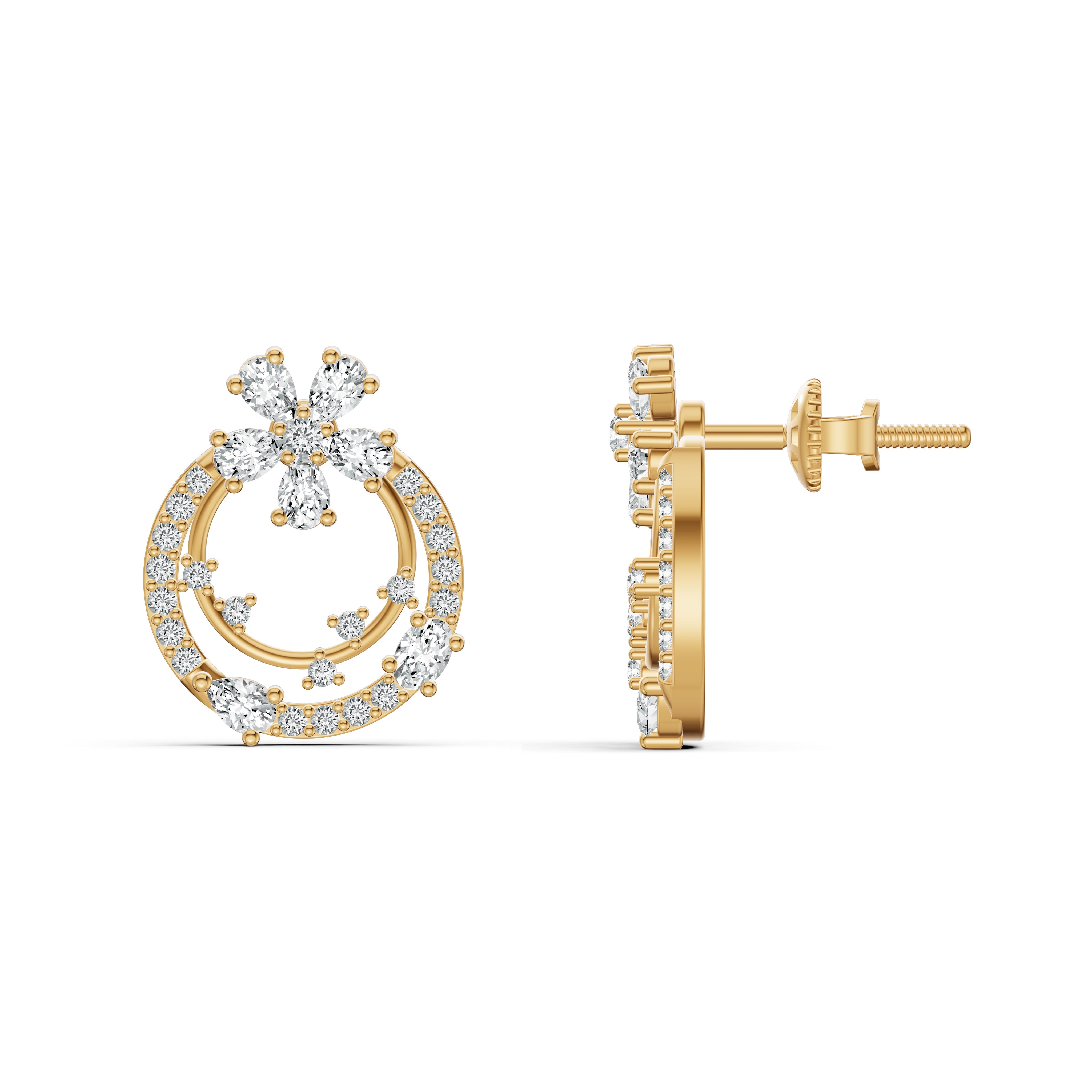 Detachable Blossom Diamond Earrings