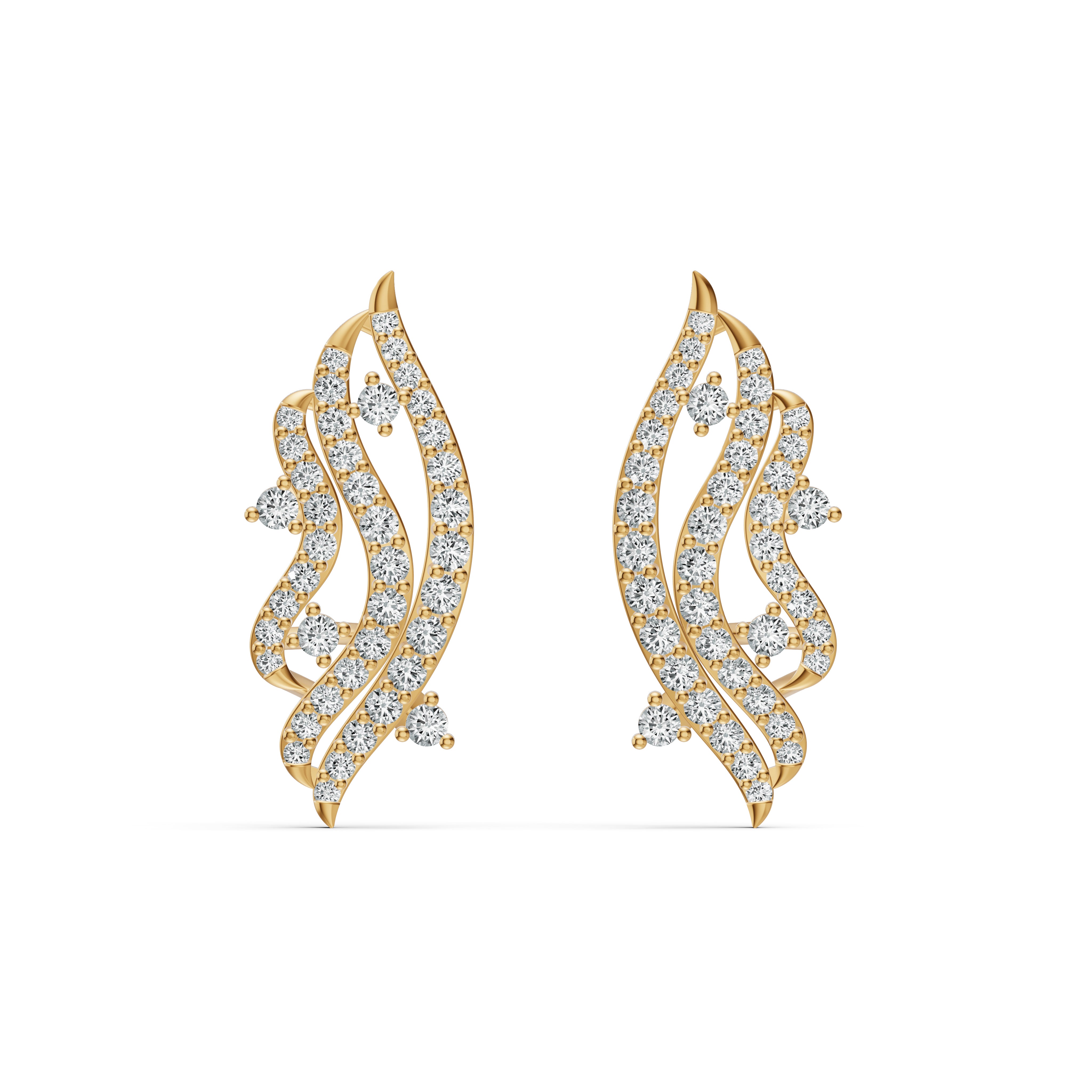 Ethereal Wave Diamond Studs