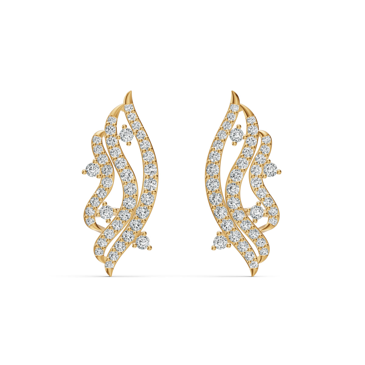Ethereal Wave Diamond Studs