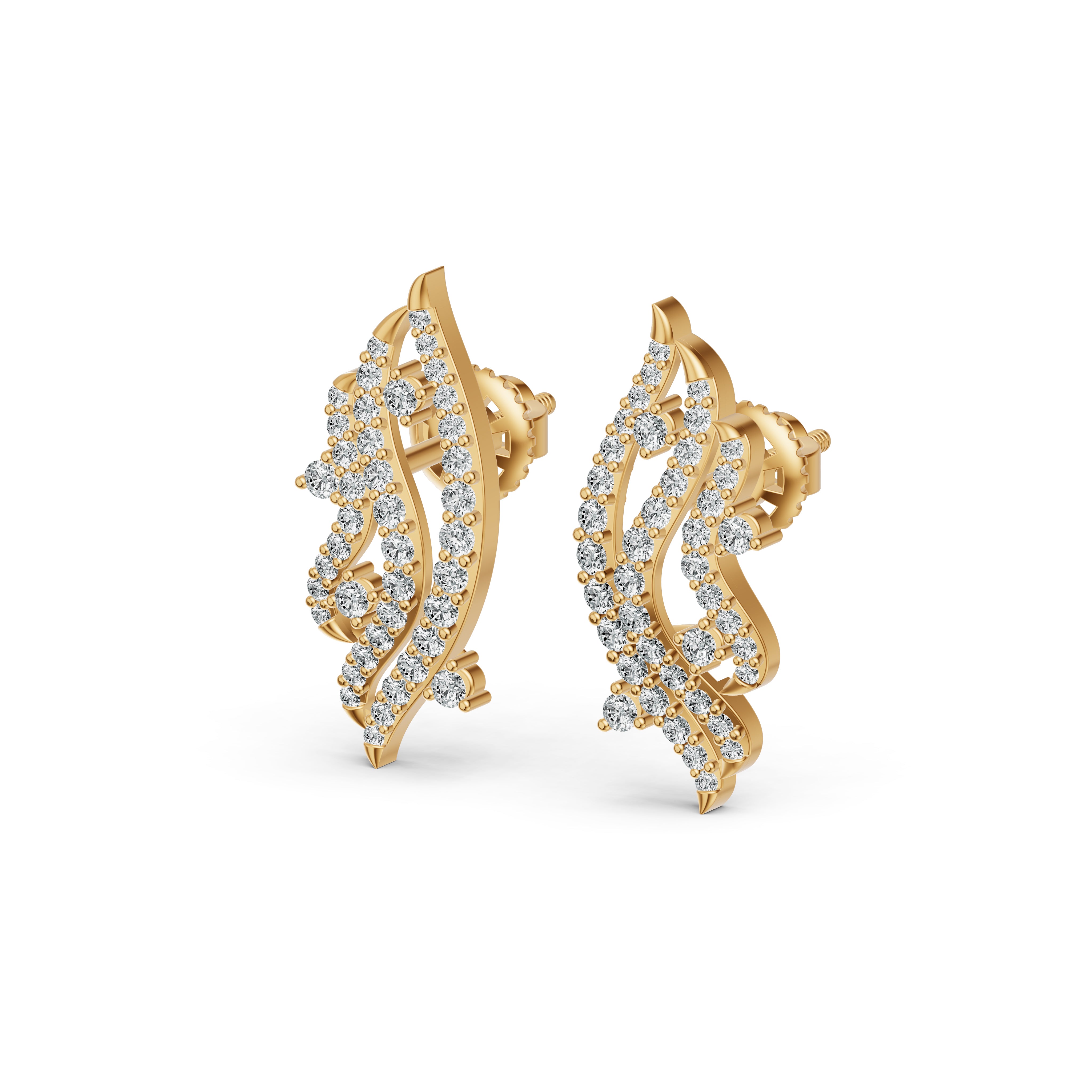 Ethereal Wave Diamond Studs