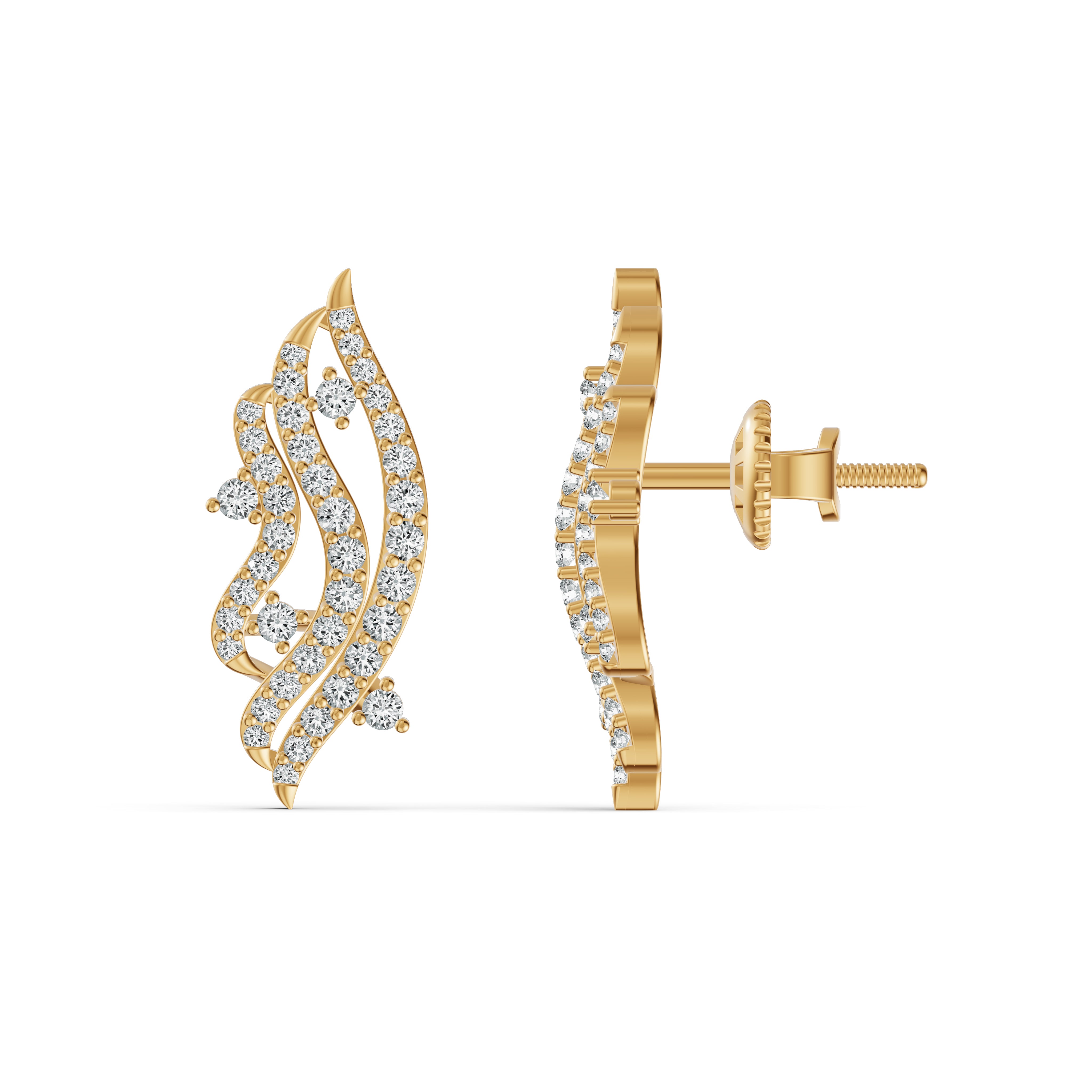 Ethereal Wave Diamond Studs