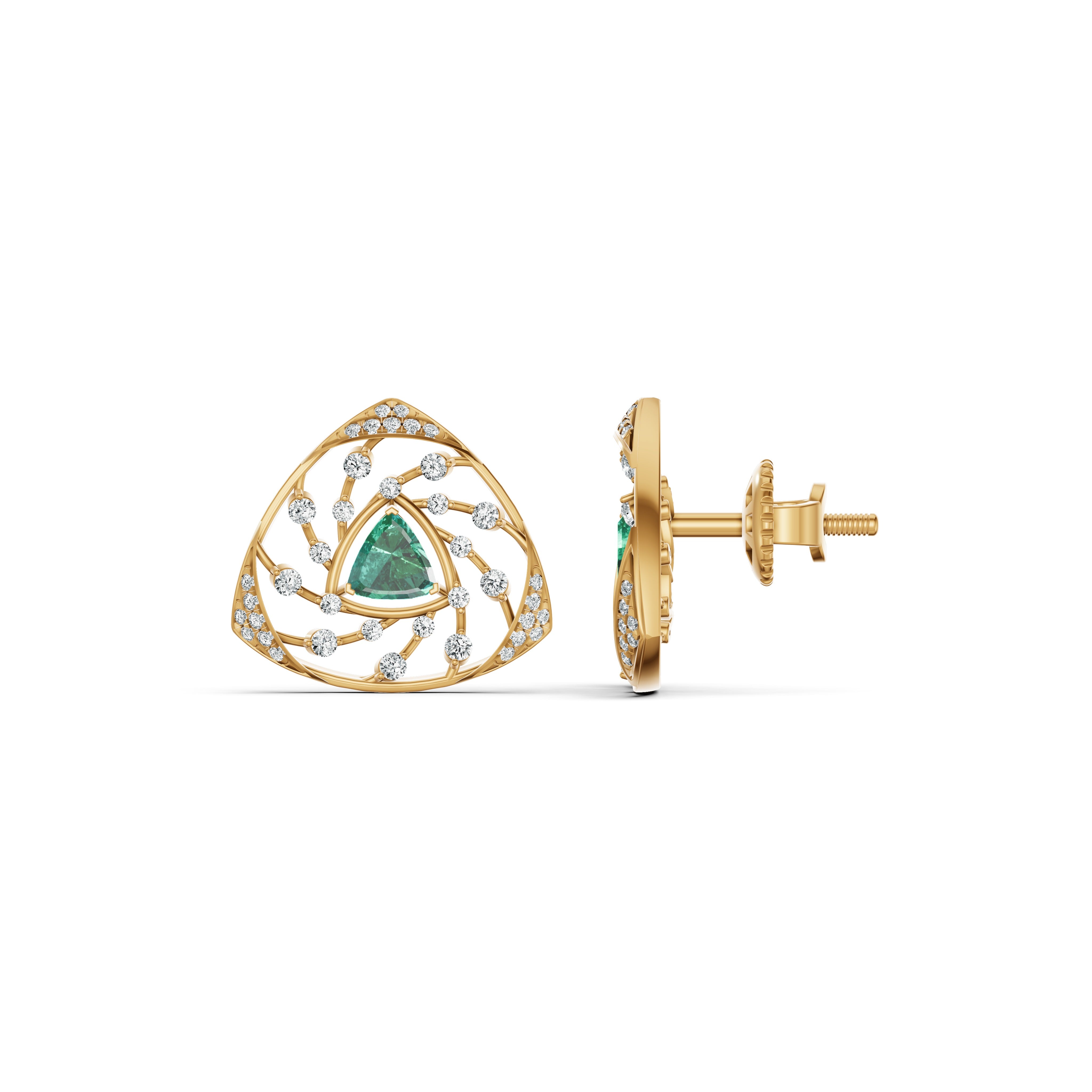 Whirlpool Grace Diamond Stud Earrings