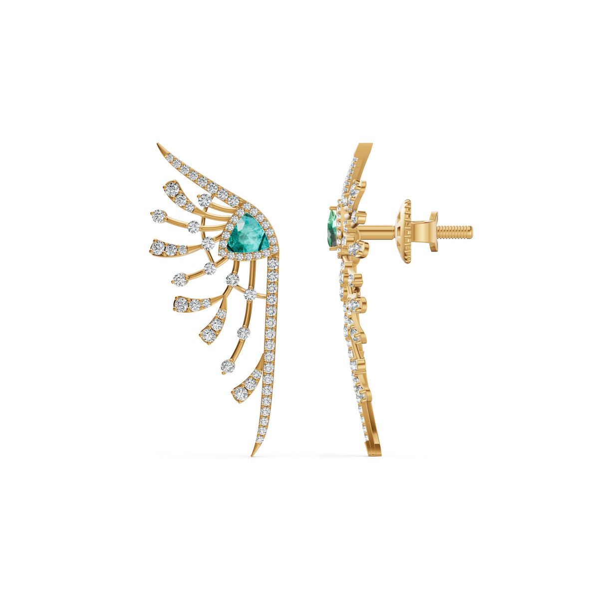 Flowy Butterfly Diamond Earrings