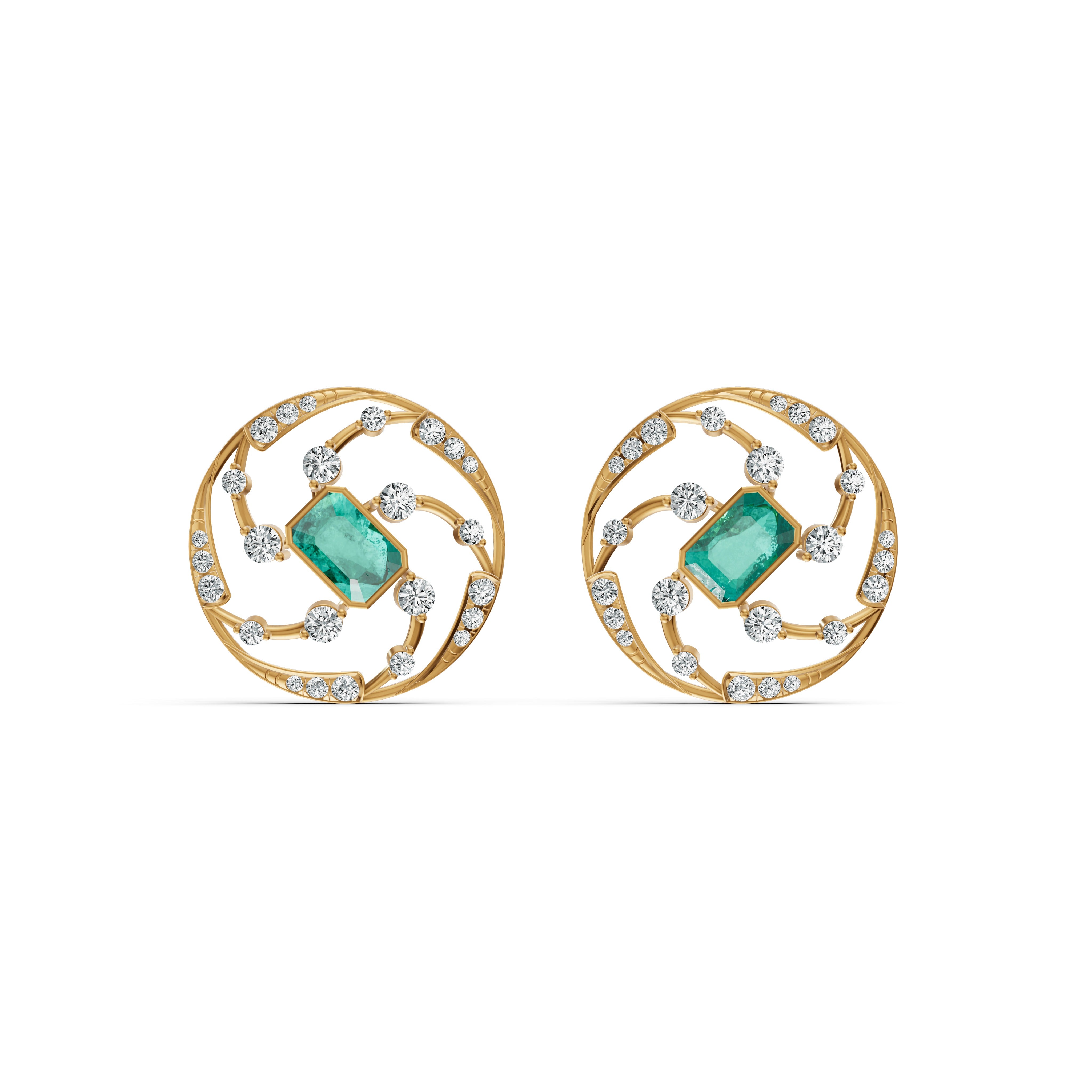 Spiral Loop Diamond Earrings