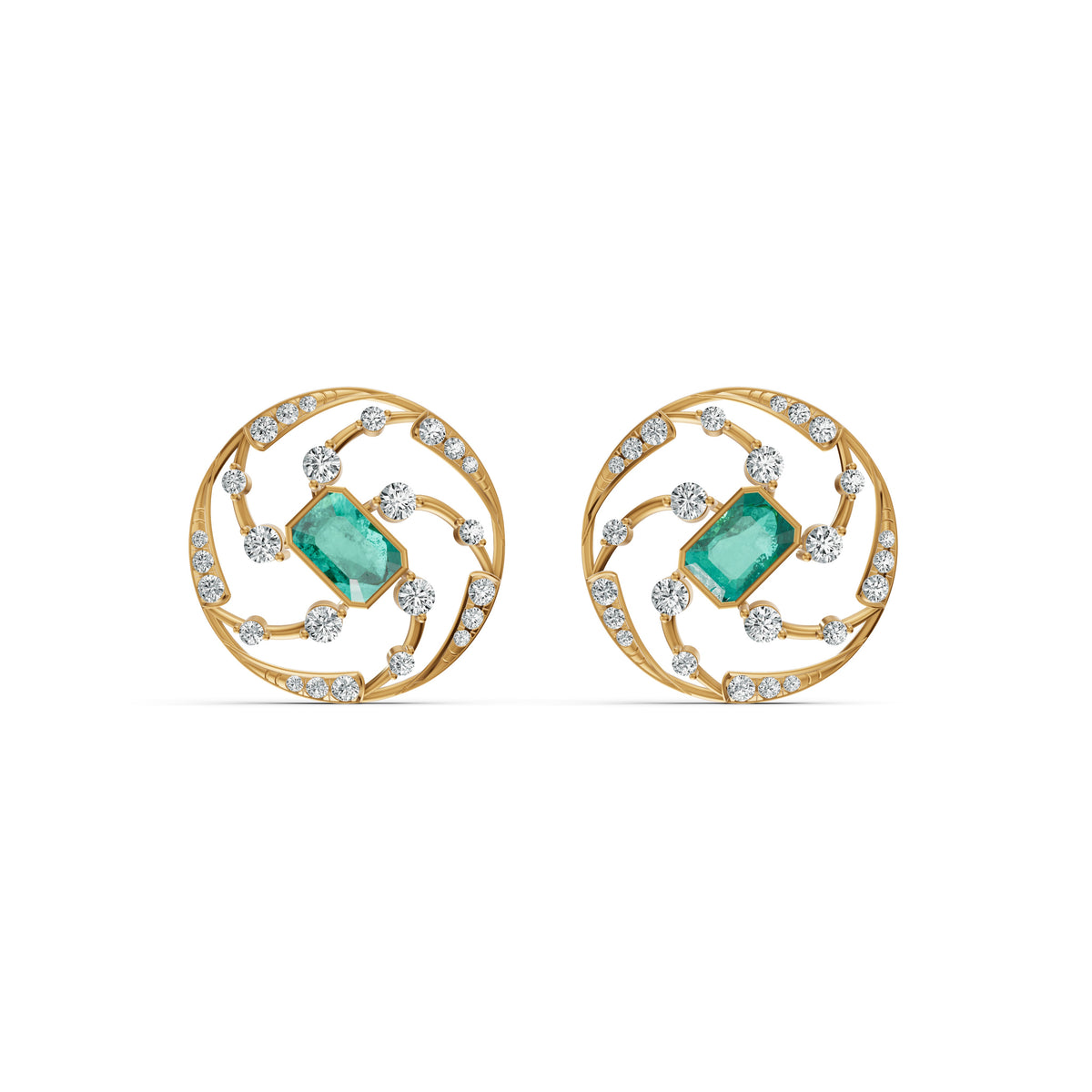 Spiral Loop Diamond Earrings