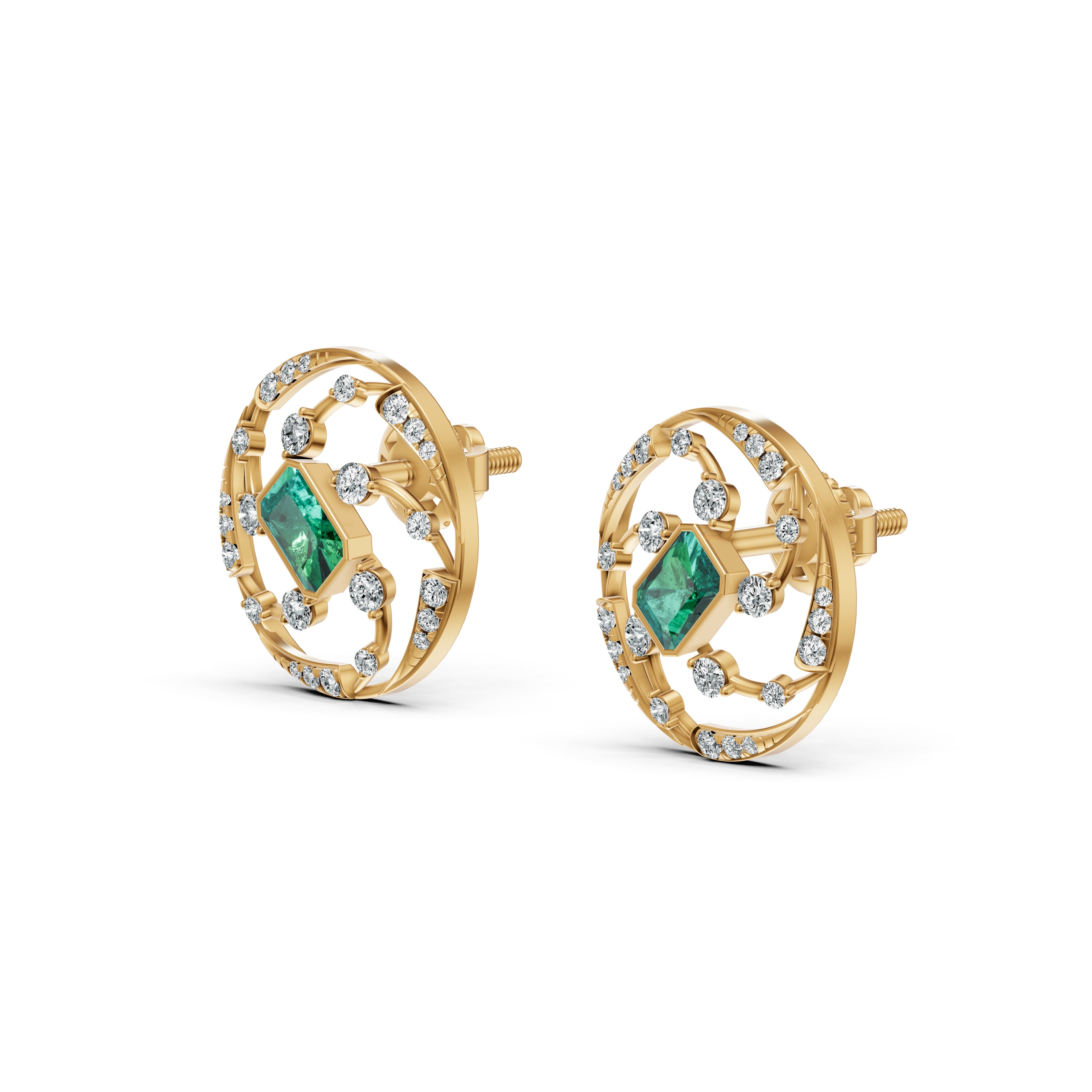 Spiral Loop Diamond Earrings
