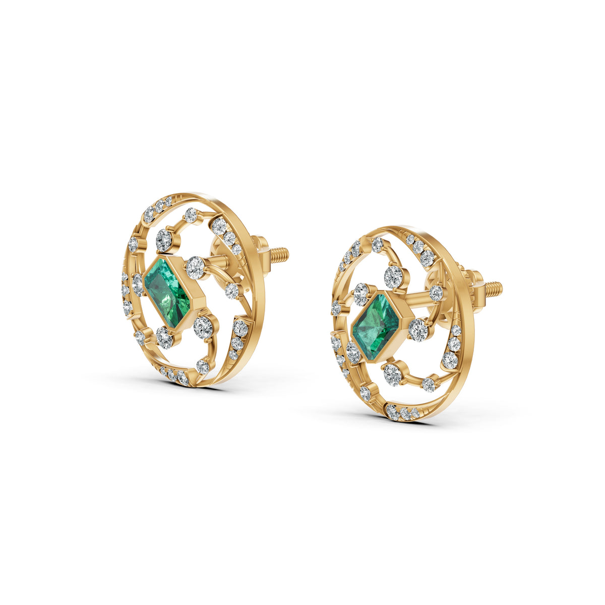 Spiral Loop Diamond Earrings