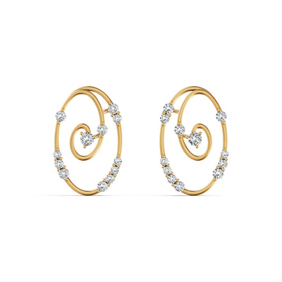 Spiral Reverie Diamond Stud Earrings