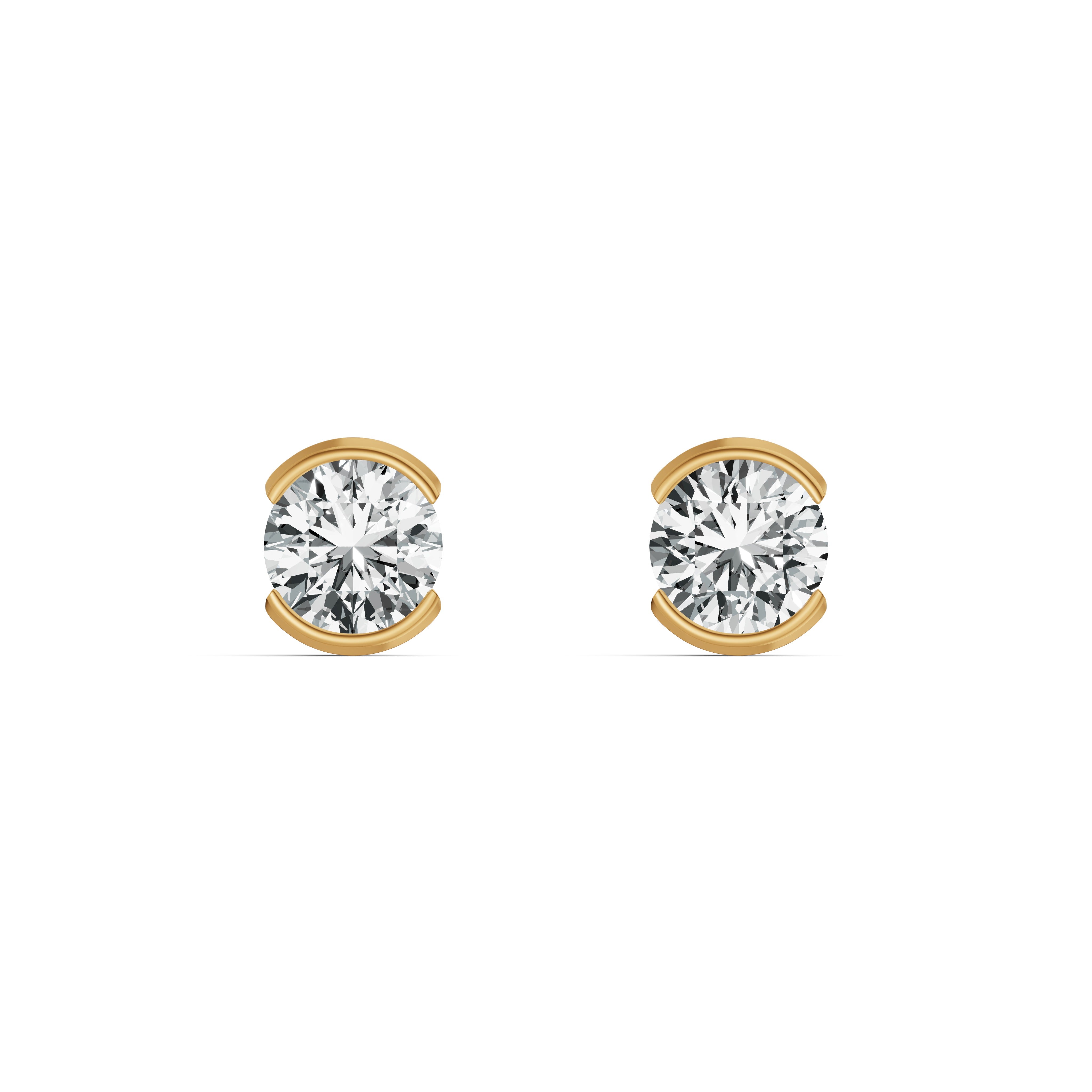 Eternal Glow Solitaire Diamond Stud Earrings
