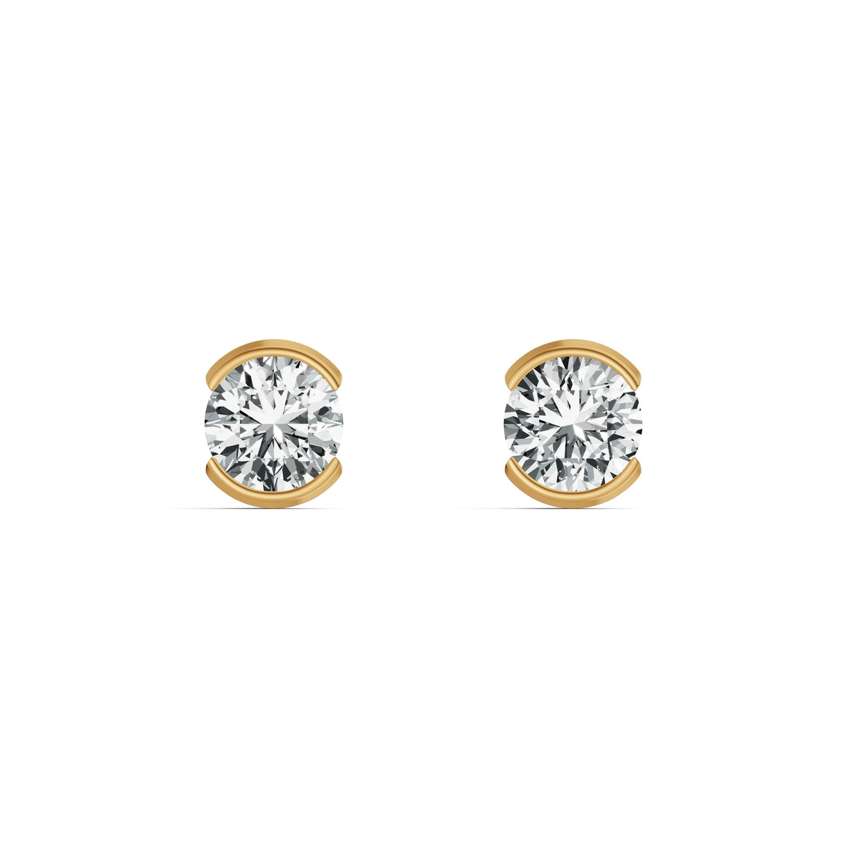 Eternal Glow Solitaire Diamond Stud Earrings