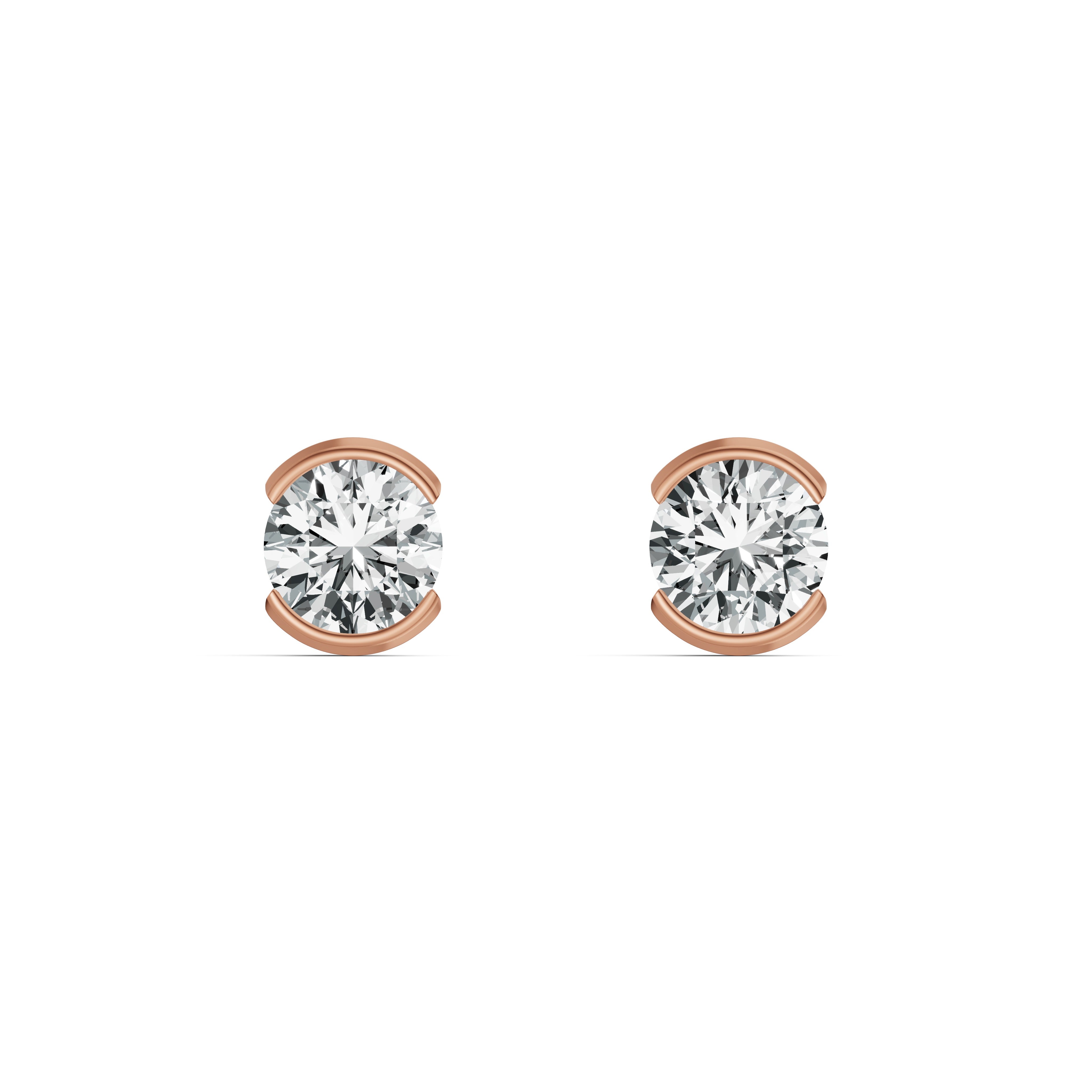 Eternal Glow Solitaire Diamond Stud Earrings