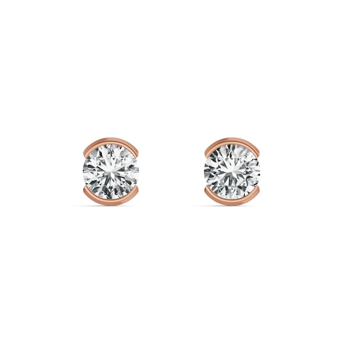 Eternal Glow Solitaire Diamond Stud Earrings