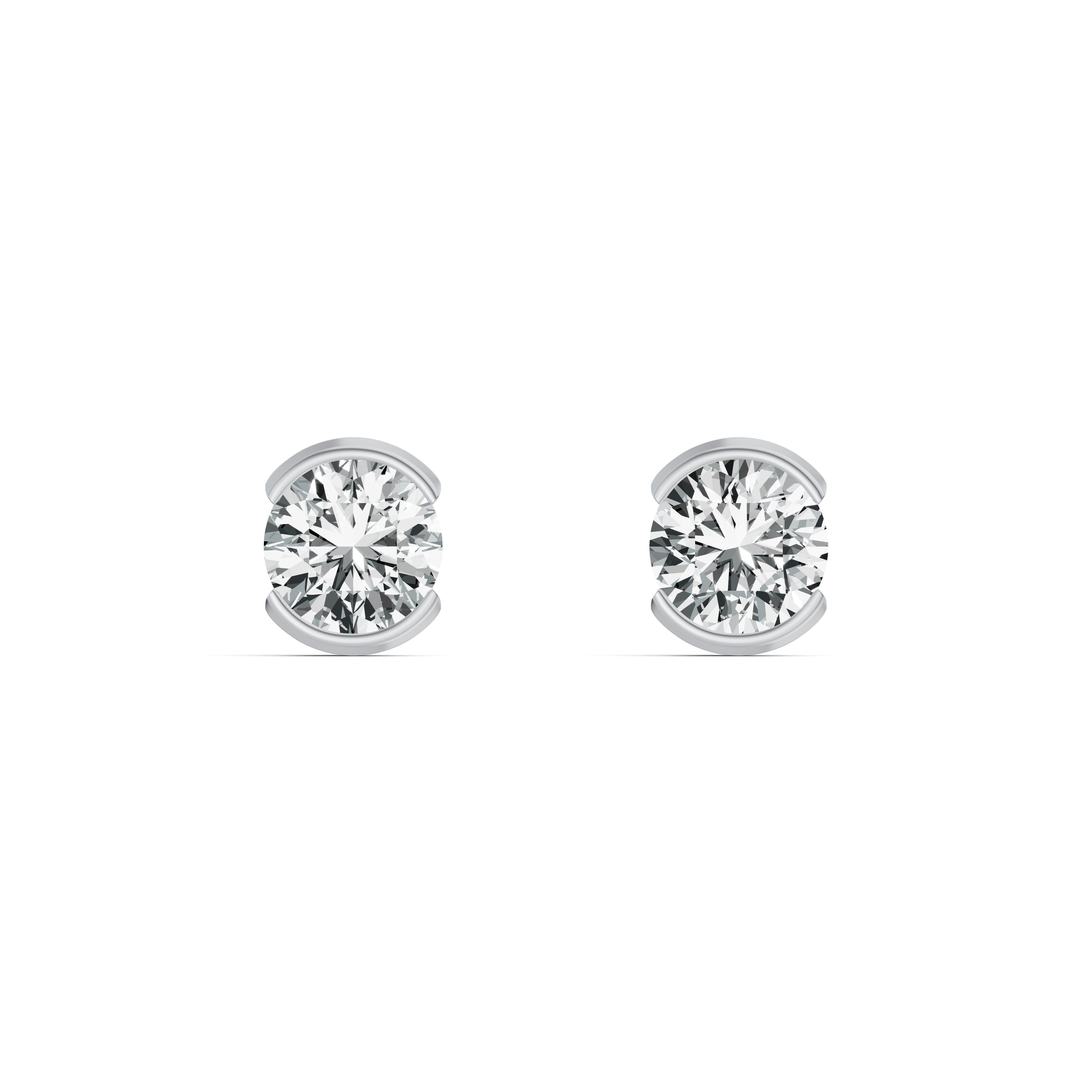 Eternal Glow Solitaire Diamond Stud Earrings