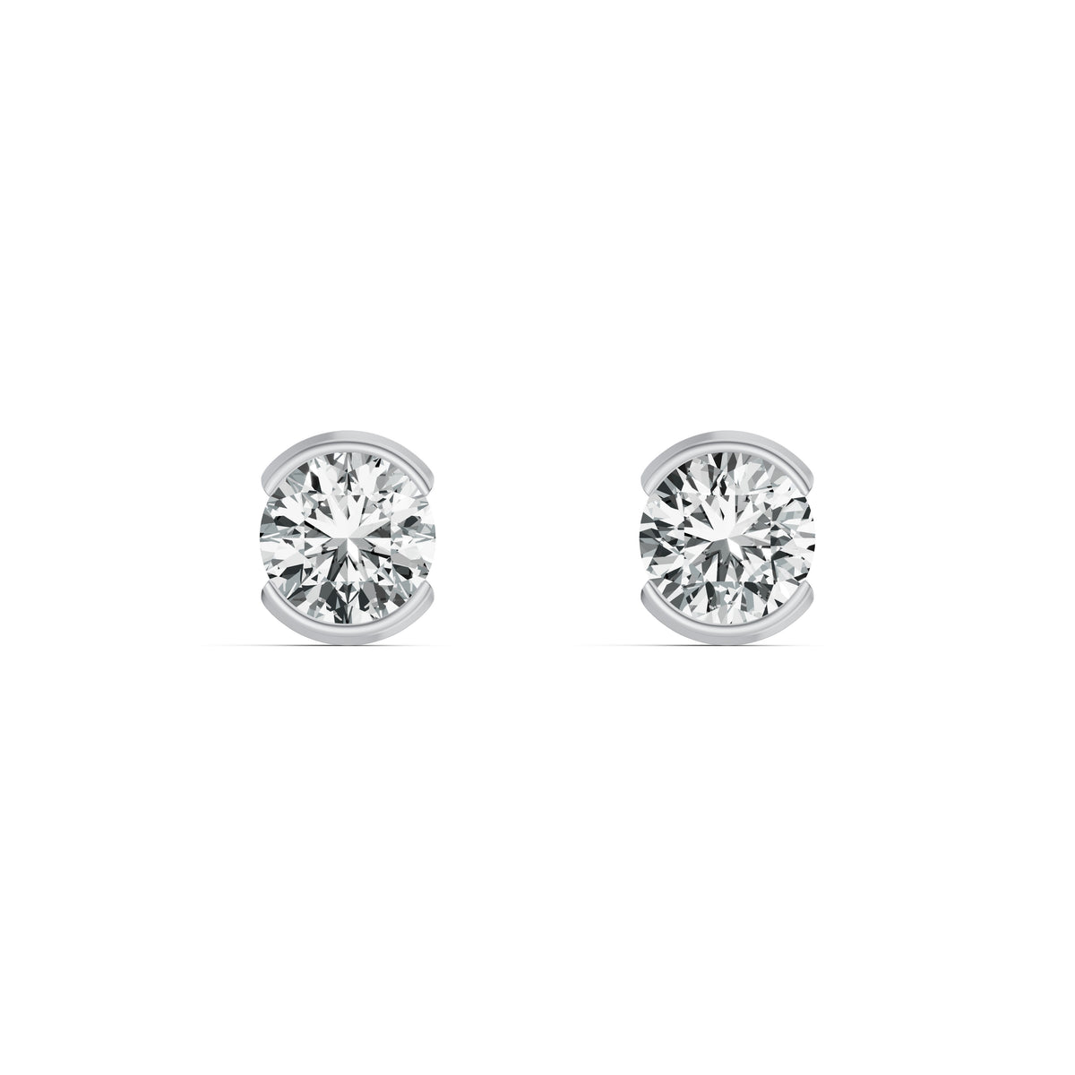 Eternal Glow Solitaire Diamond Stud Earrings