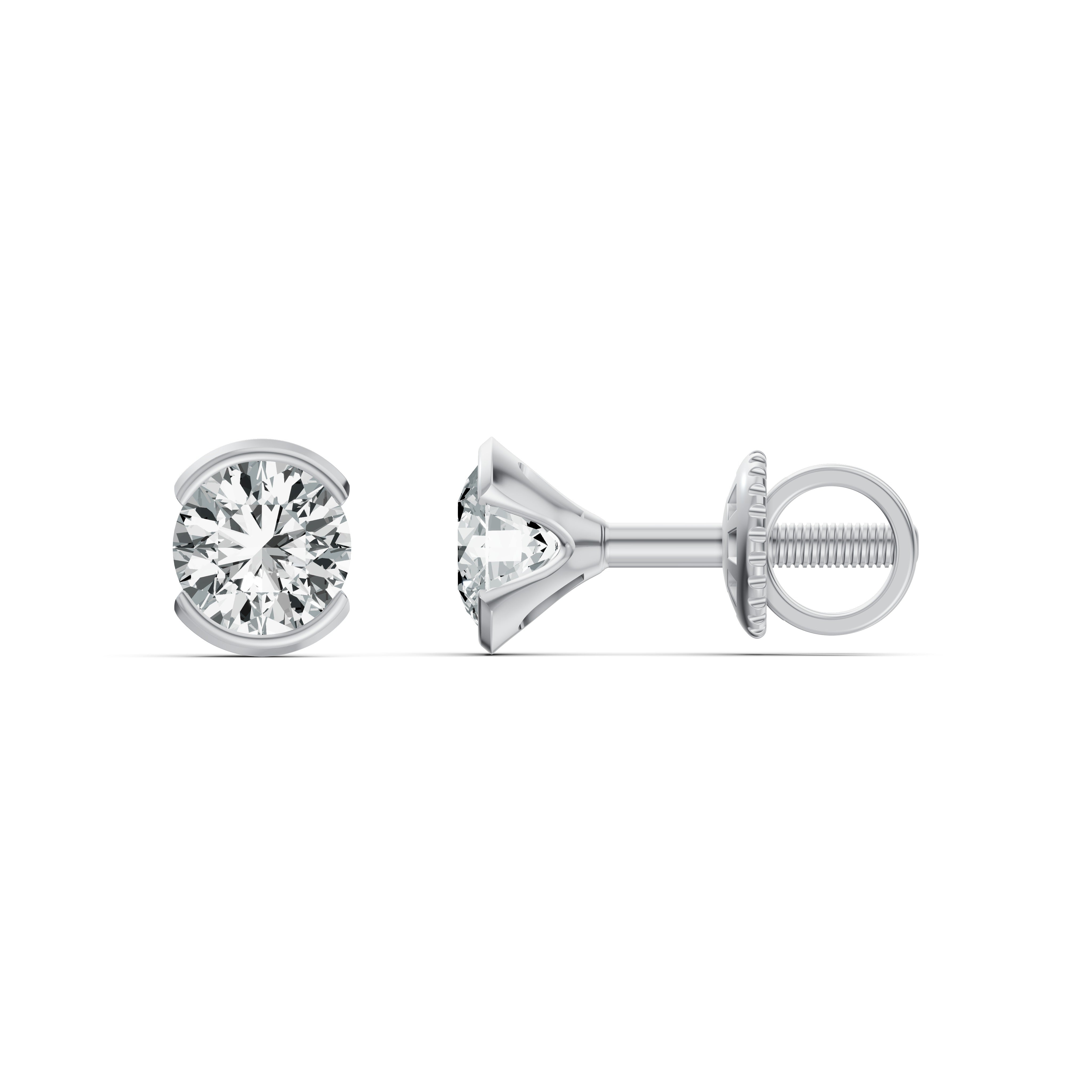 Eternal Glow Solitaire Diamond Stud Earrings