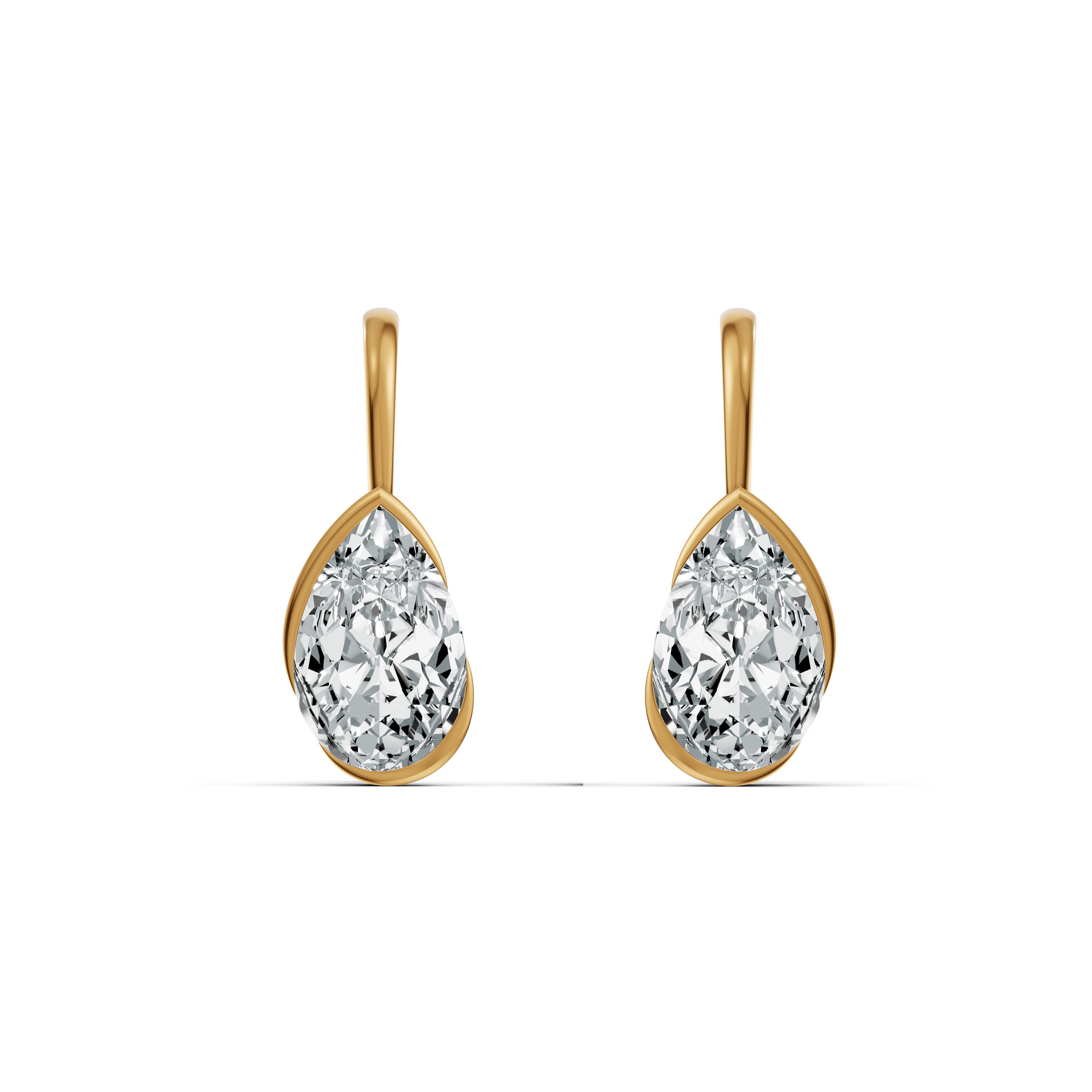 Elys Pear Solitaire Drop Earrings