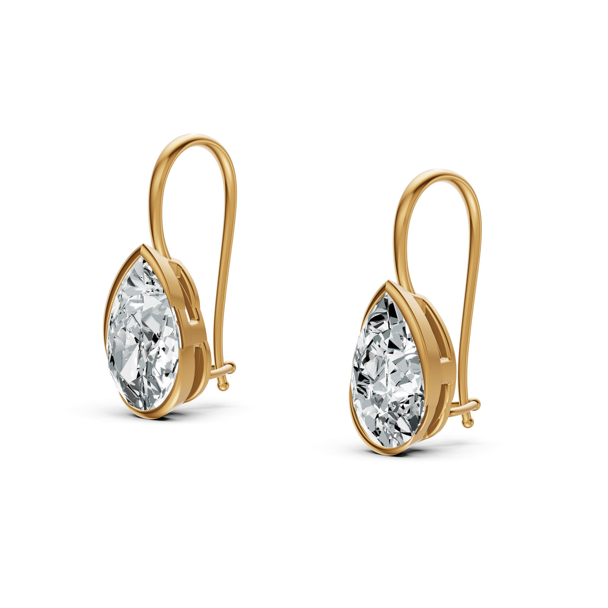 Elys Pear Solitaire Drop Earrings