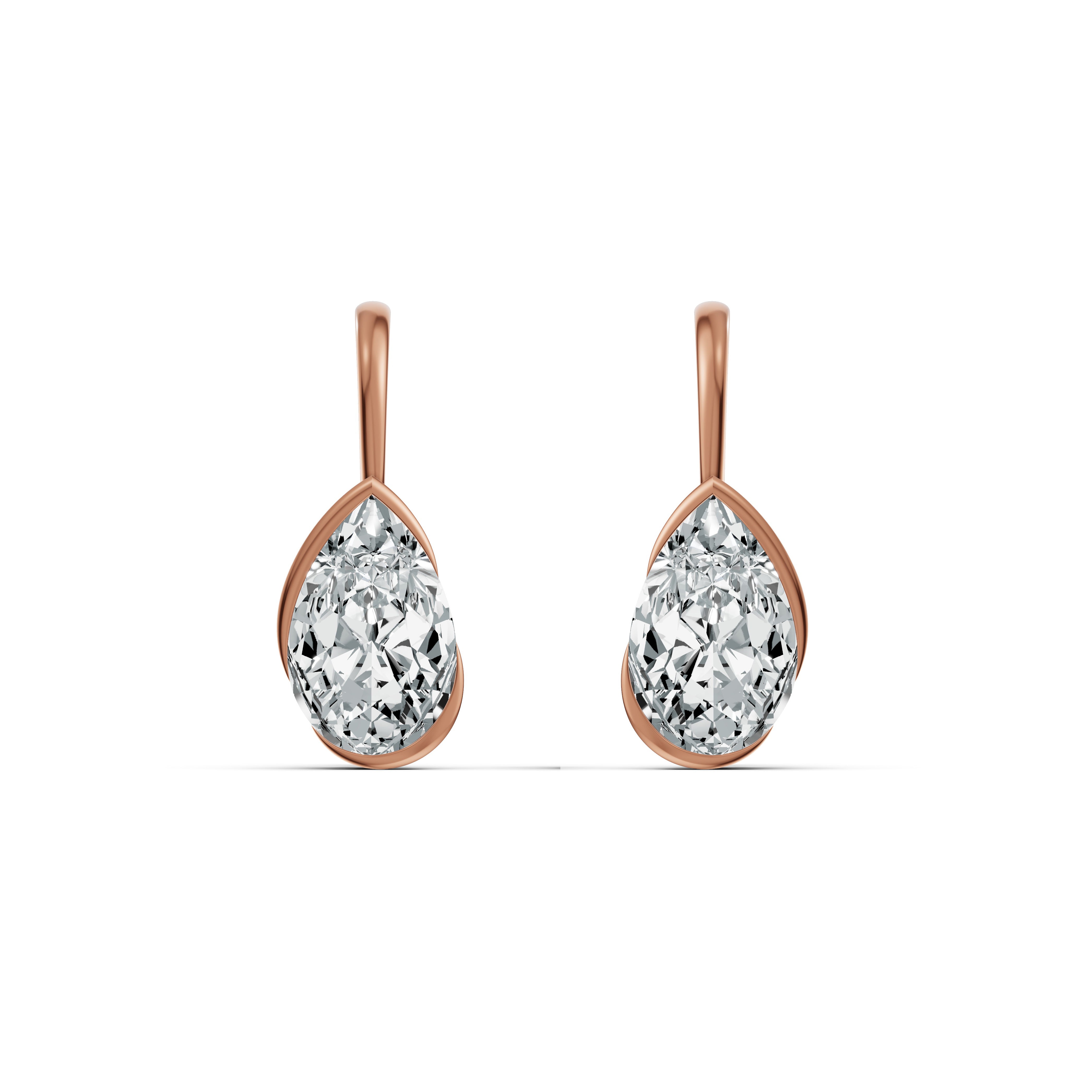 Elys Pear Solitaire Drop Earrings