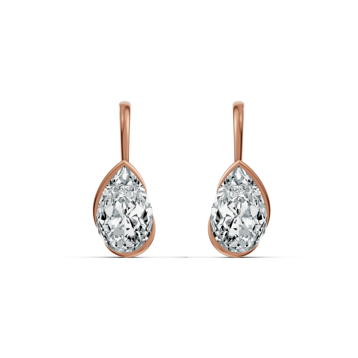 Elys Pear Solitaire Drop Earrings