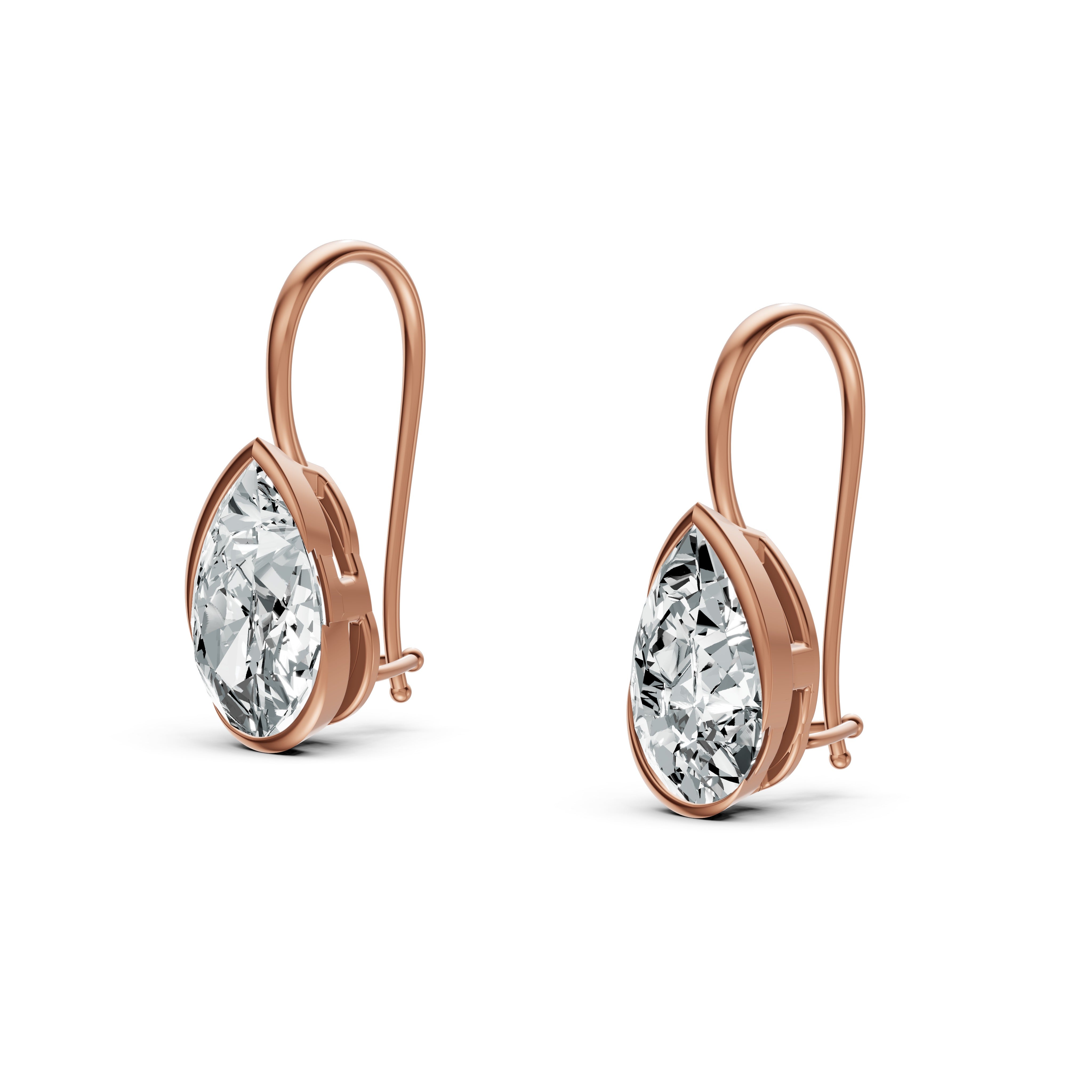 Elys Pear Solitaire Drop Earrings