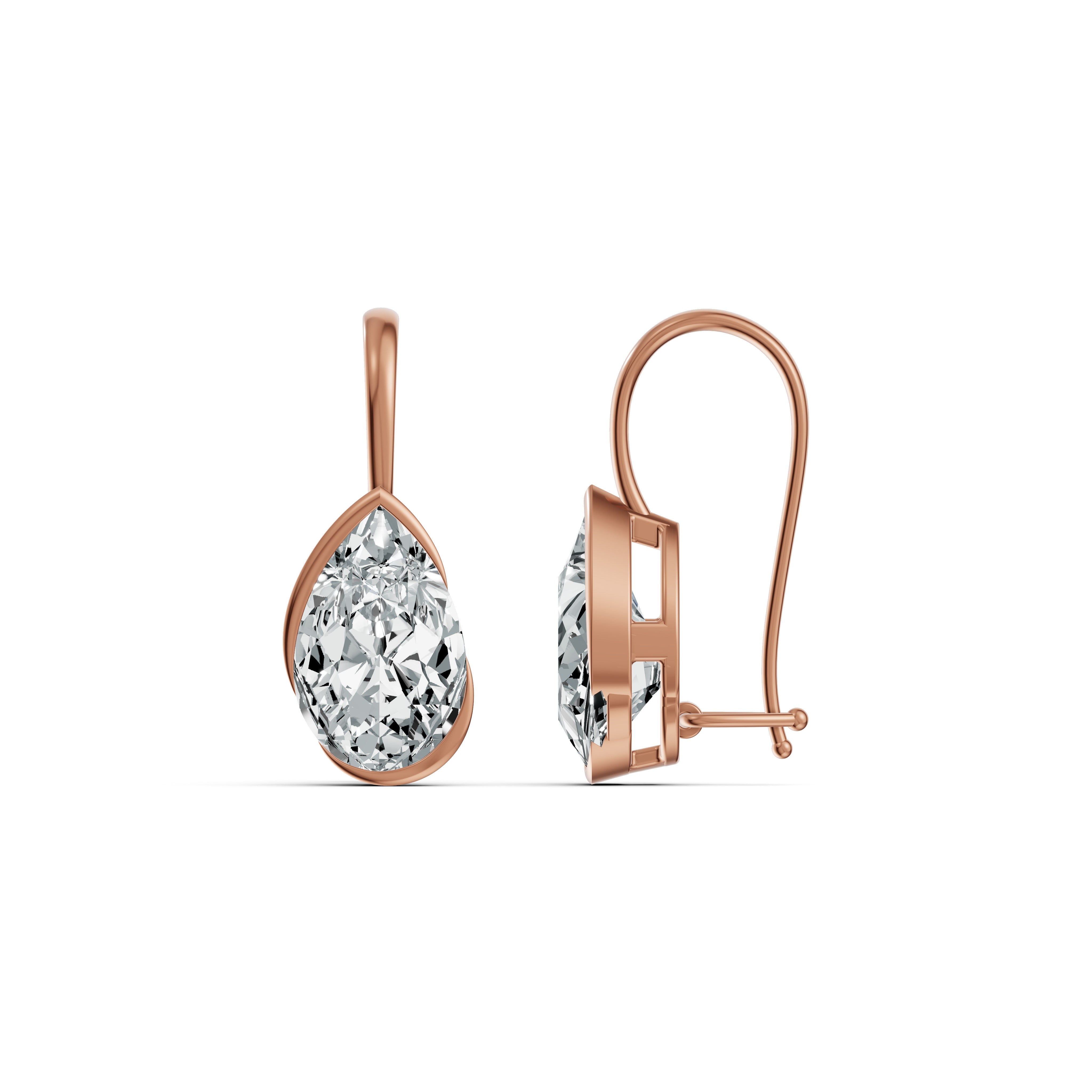 Elys Pear Solitaire Drop Earrings