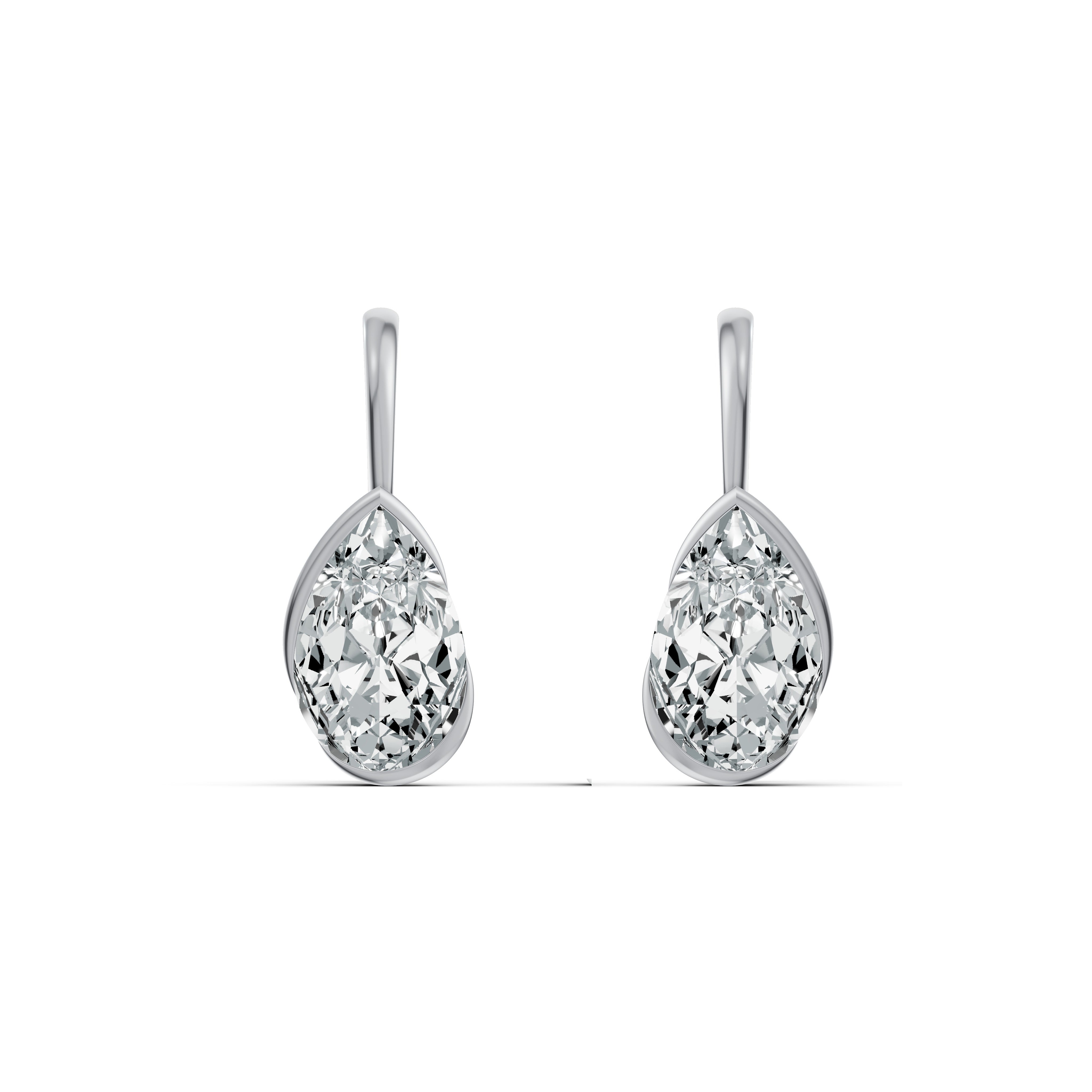 Elys Pear Solitaire Drop Earrings