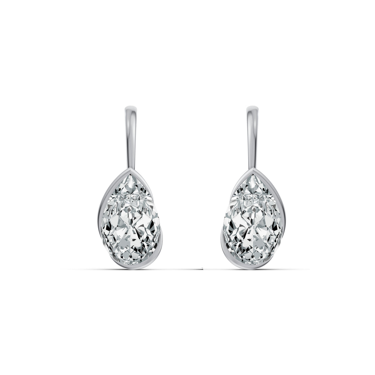 Elys Pear Solitaire Drop Earrings