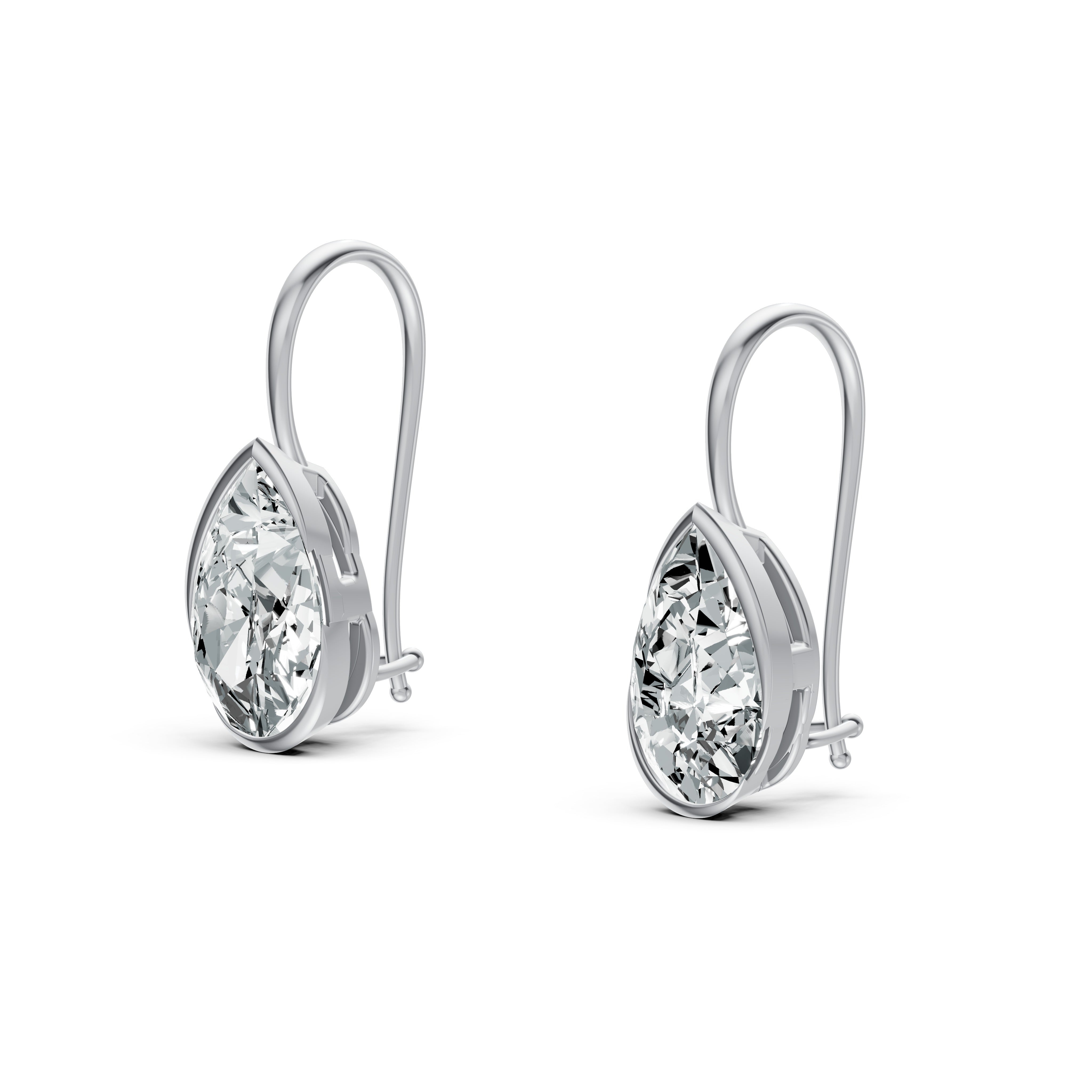 Elys Pear Solitaire Drop Earrings