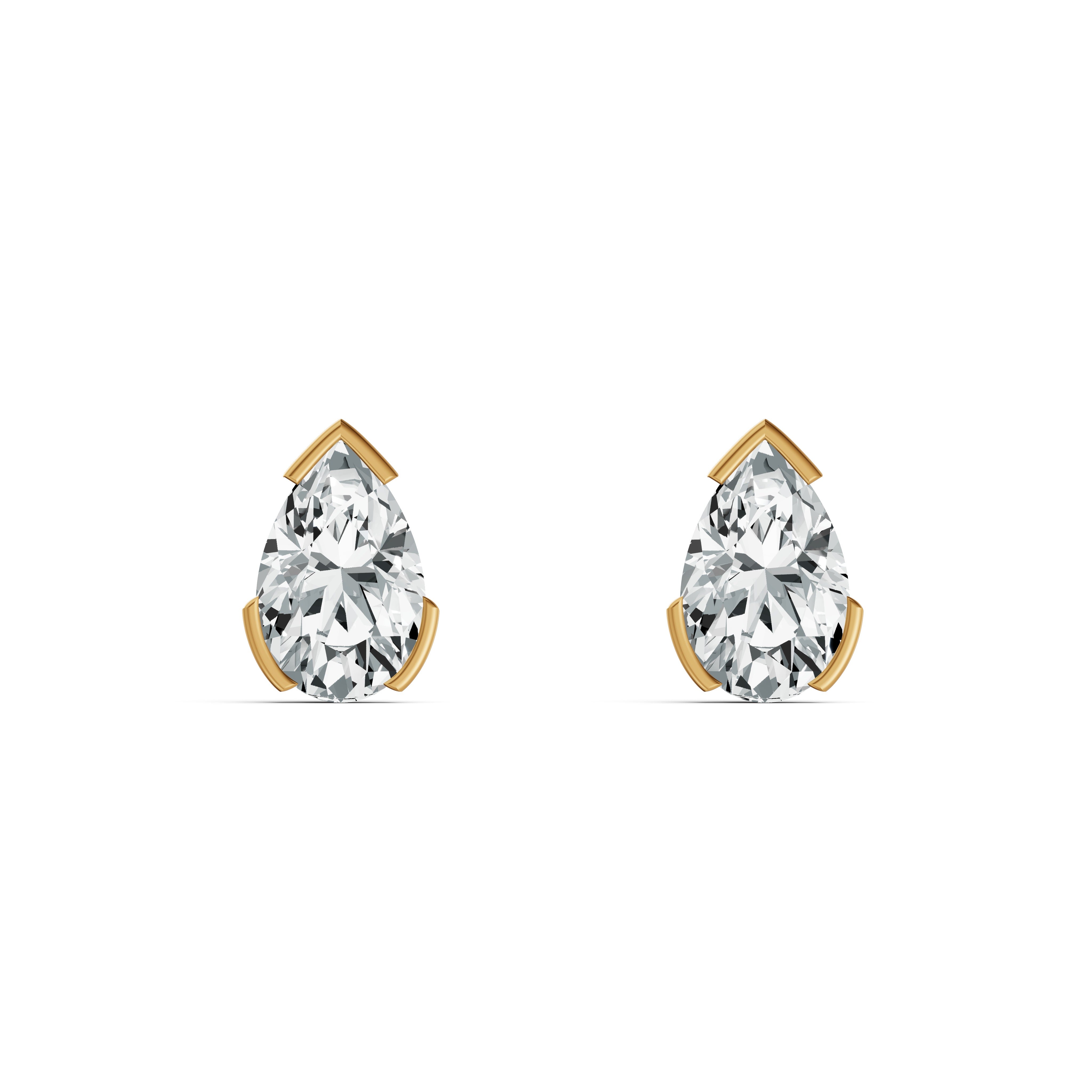 Romanticised Pear Solitaire Stud Earrings