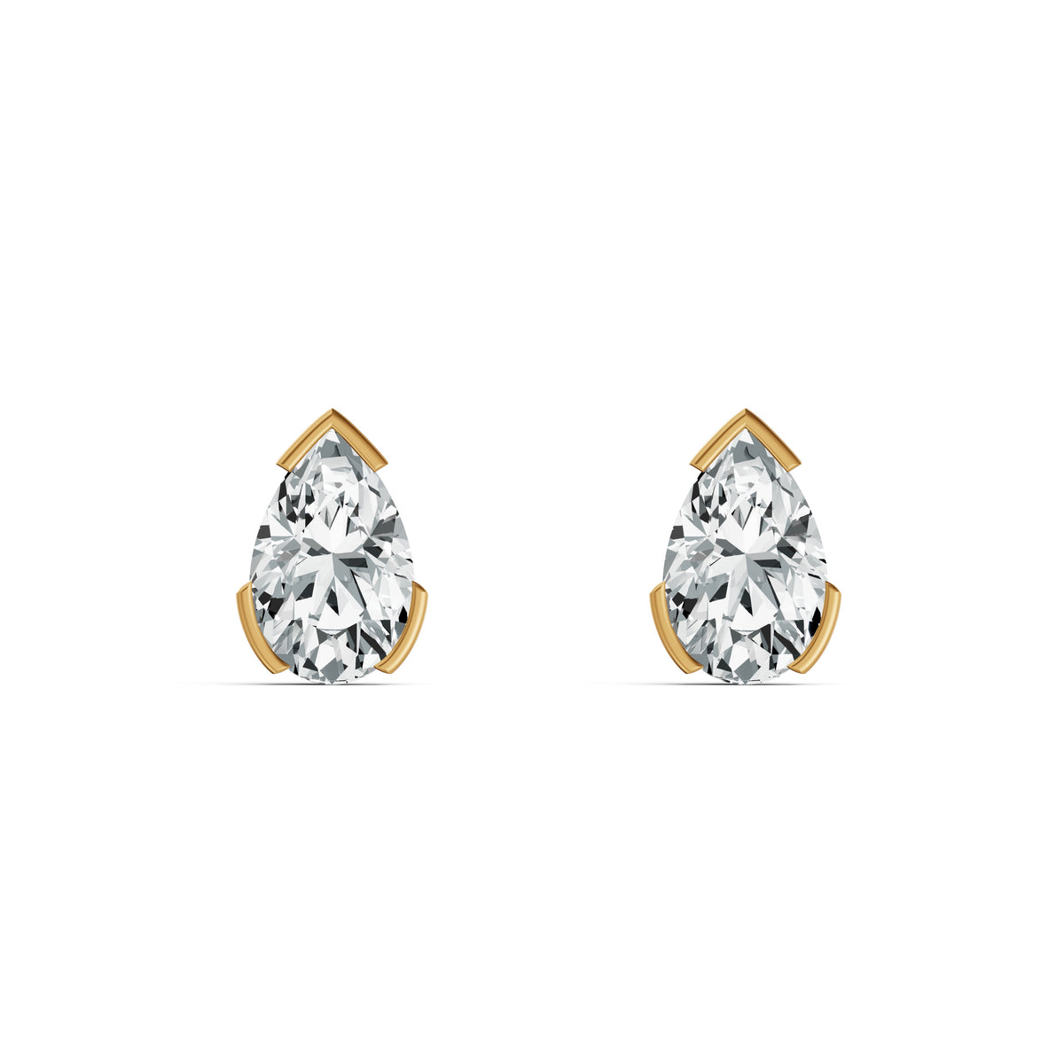 Romanticised Pear Solitaire Stud Earrings