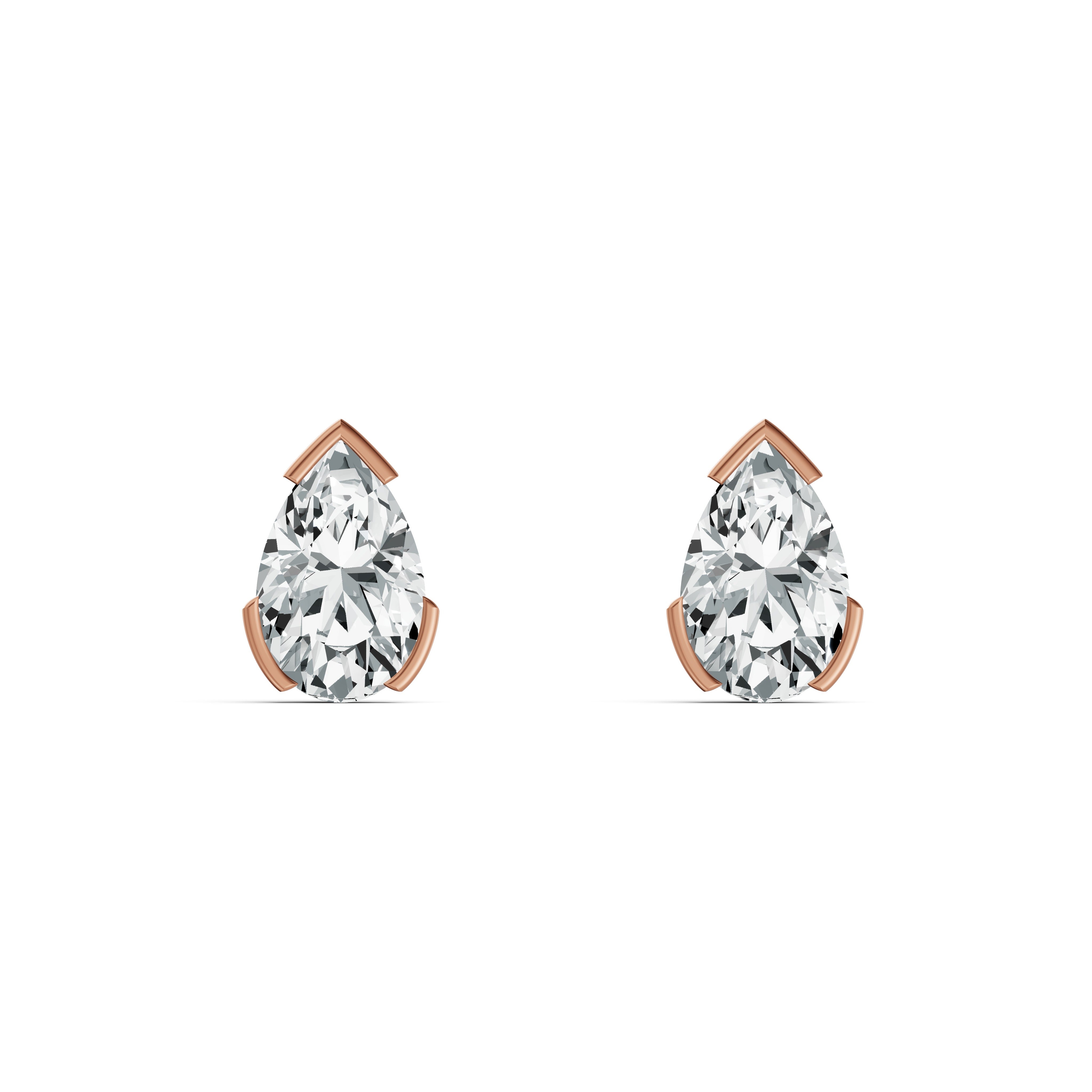 Romanticised Pear Solitaire Stud Earrings