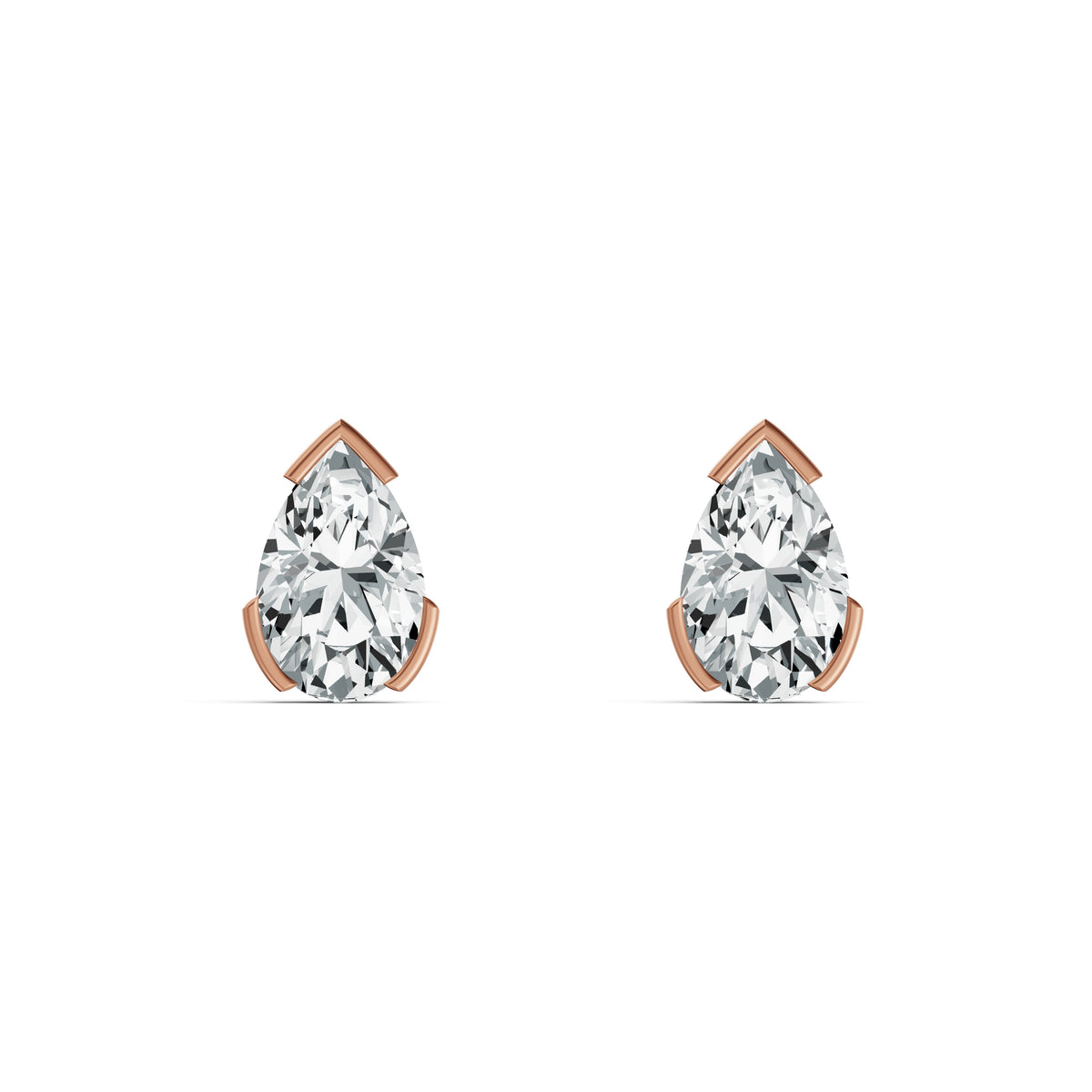Romanticised Pear Solitaire Stud Earrings