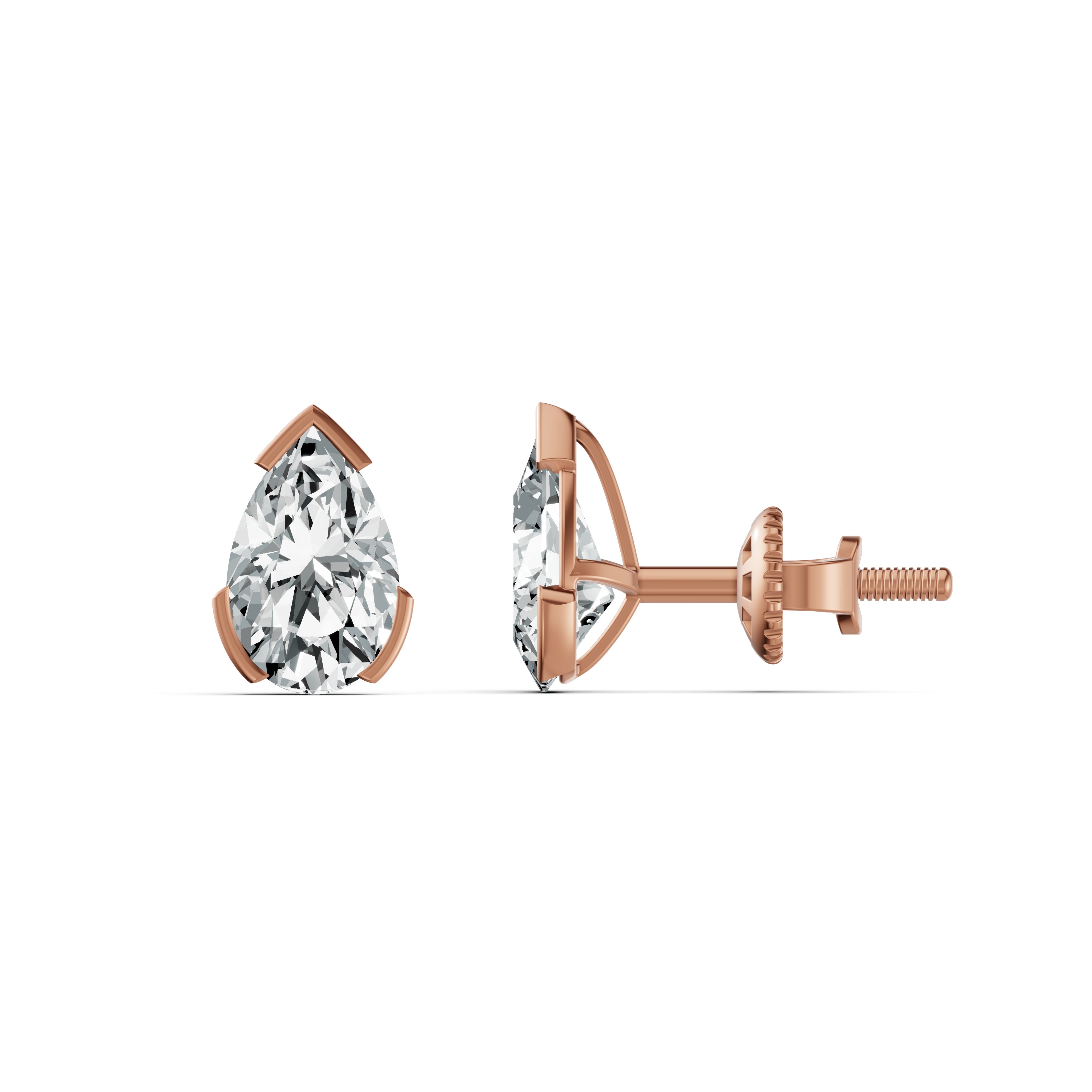 Romanticised Pear Solitaire Stud Earrings