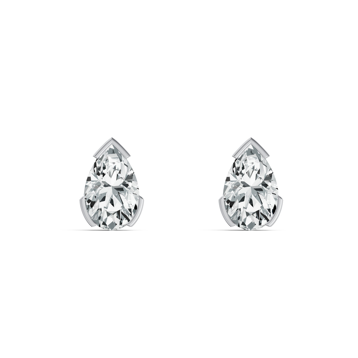 Romanticised Pear Solitaire Stud Earrings