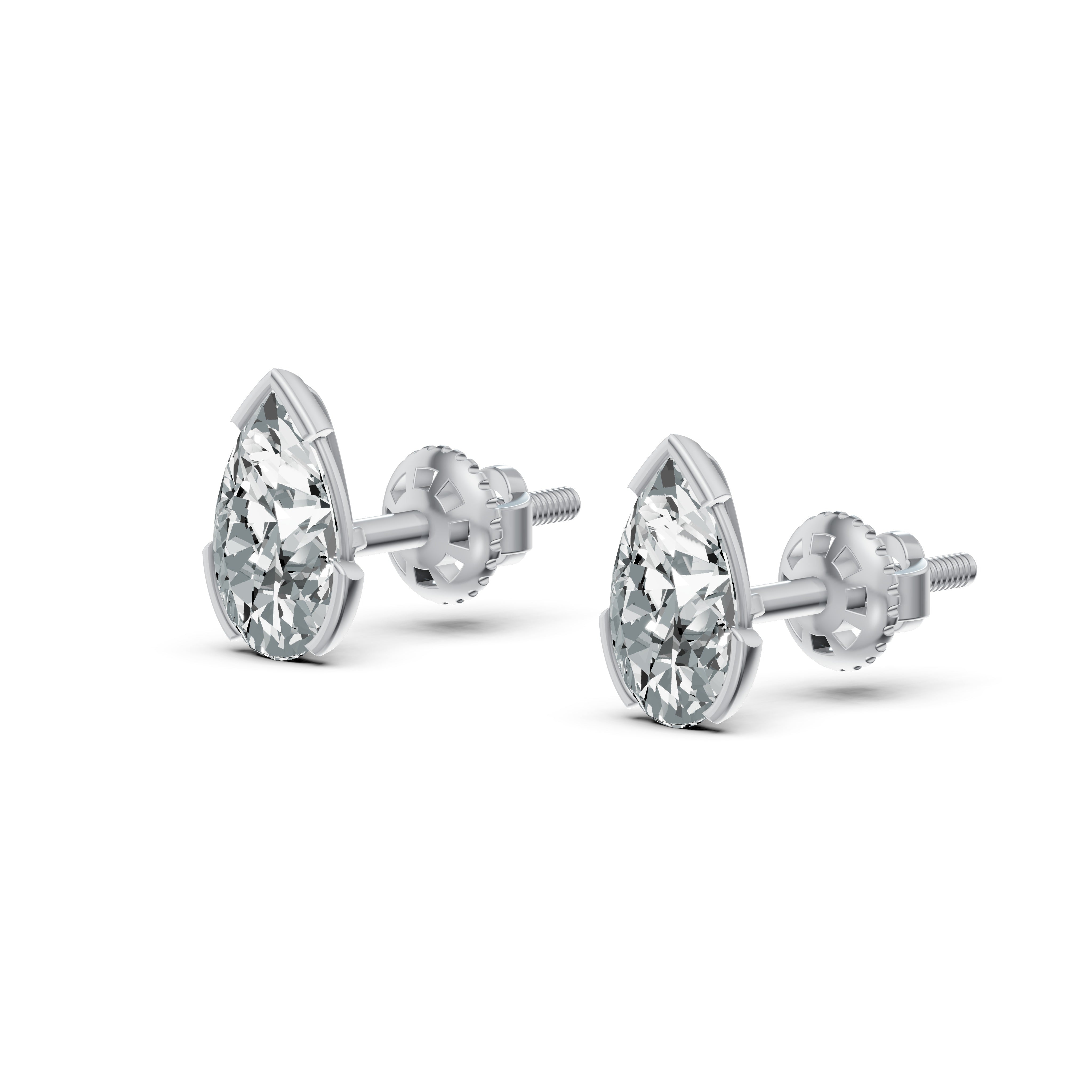 Romanticised Pear Solitaire Stud Earrings